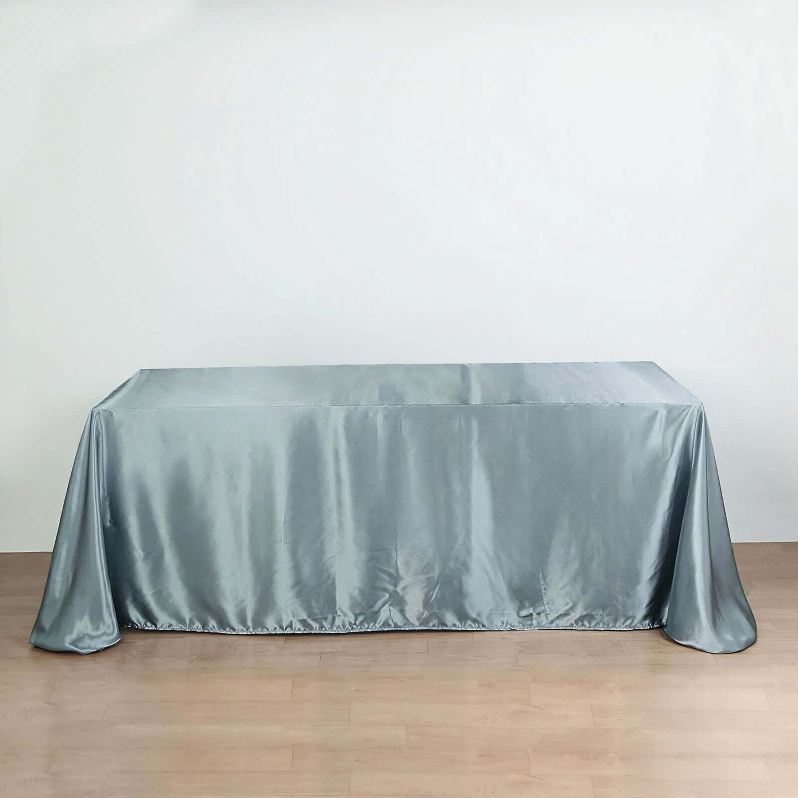 Satin Rectangular 90"x156" Tablecloth Dusty Blue - Seamless Table Cover