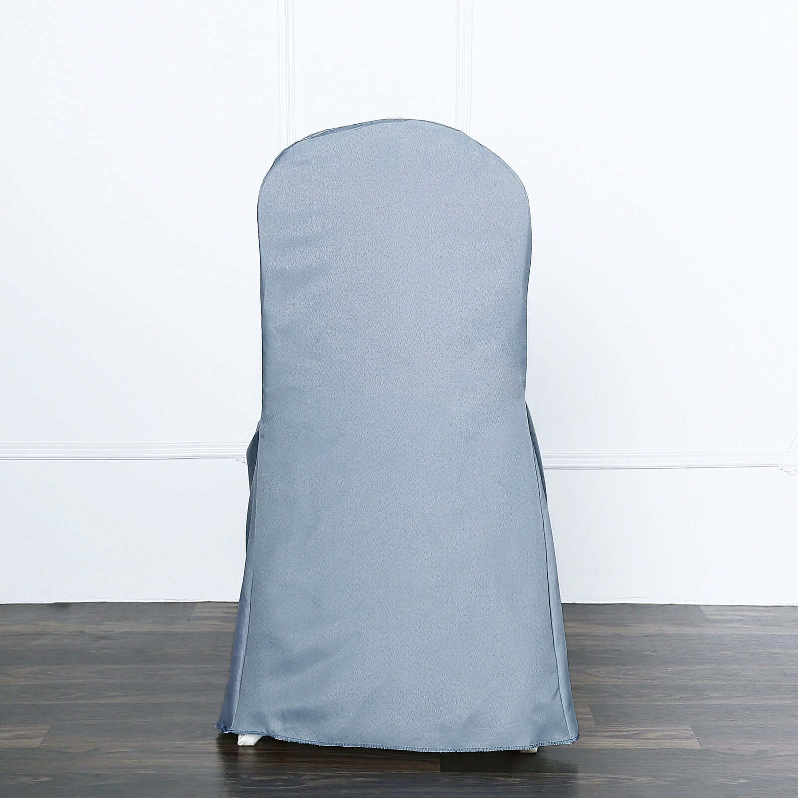 Polyester Slip On Banquet Chair Covers Dusty Blue - Stain-Resistant Reusable Durable Fabric