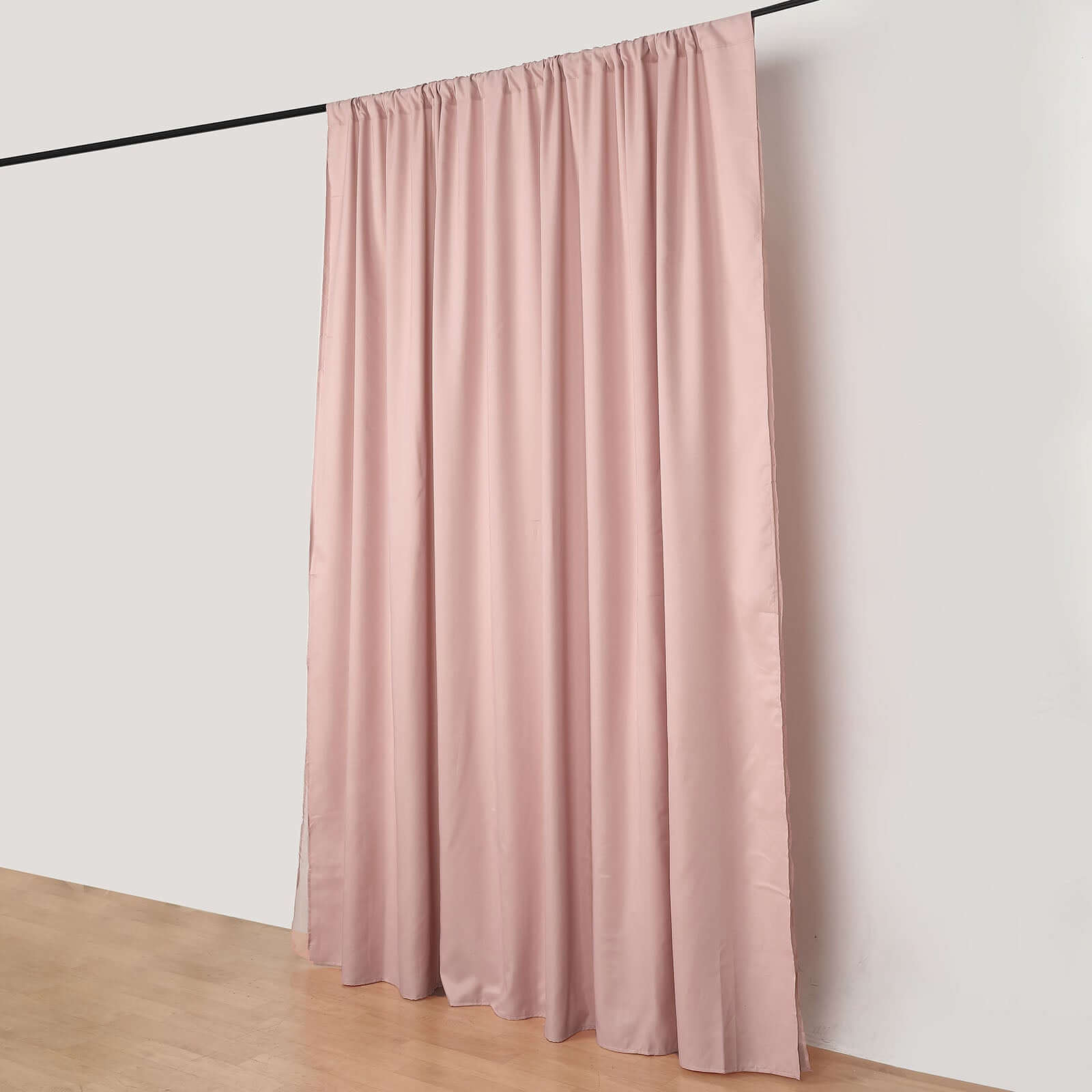 Dusty Rose Chiffon Polyester Event Curtain Drapes, Dual Layer Divider Backdrop Curtain Panels with Rod Pockets - 10ftx10ft