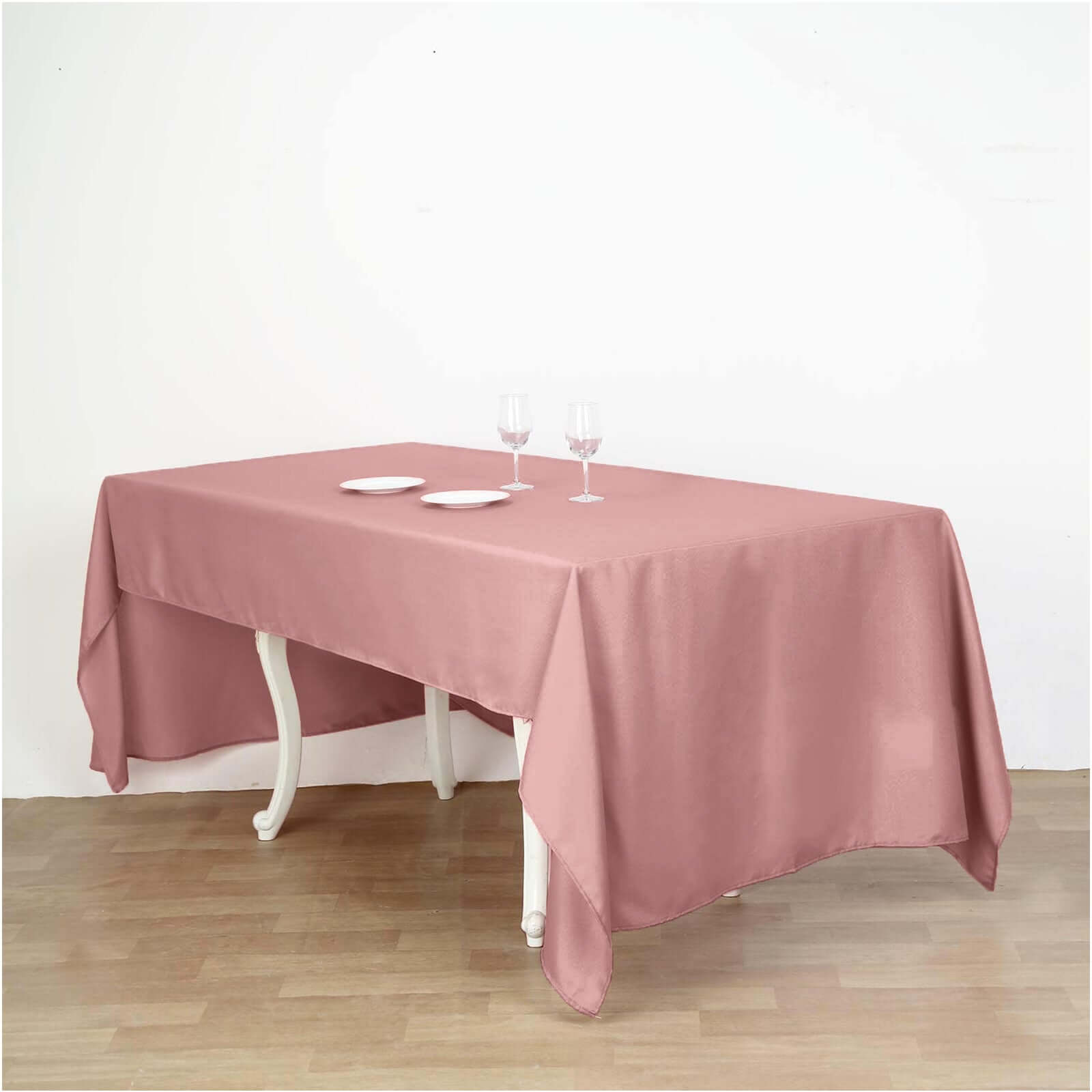 Polyester 60"x126" Rectangle Tablecloth Dusty Rose - Wrinkle-Resistant Table Cover
