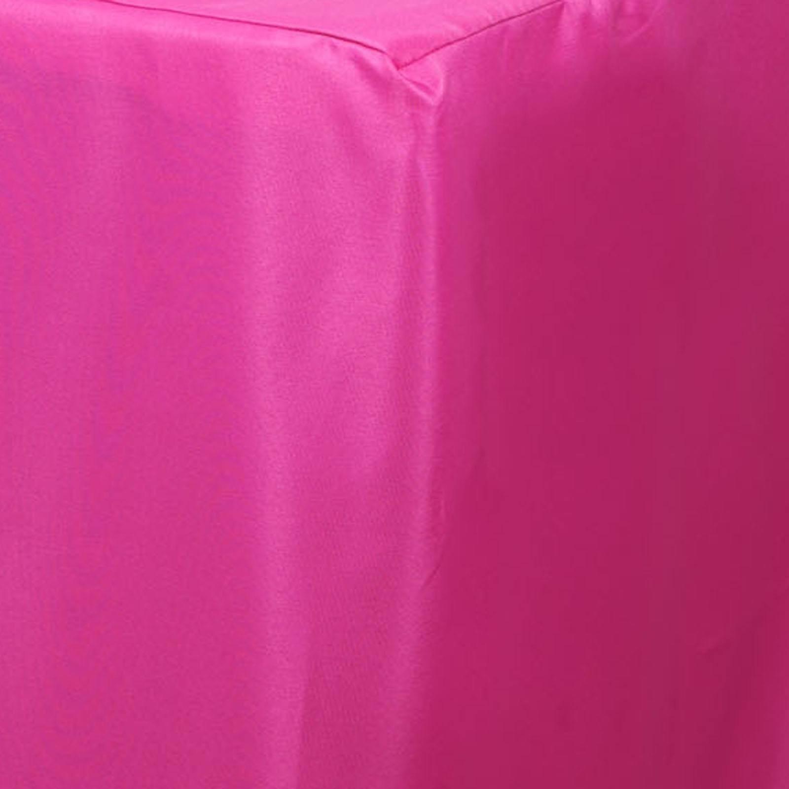 Fitted Polyester 96"x30" Rectangle Tablecloth Fuchsia - Durable and Easy to Maintain Table Cover