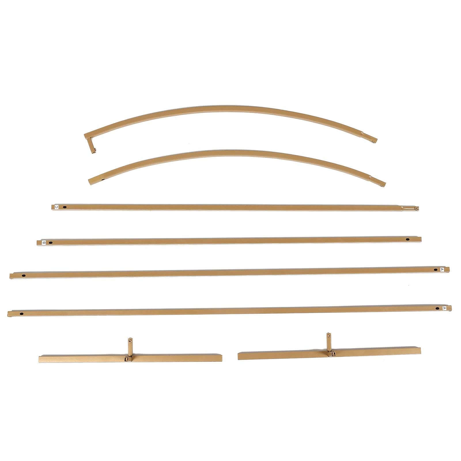 7ft Gold Metal Half Moon Floral Frame Wedding Arbor Stand, Chiara Backdrop Display Arch