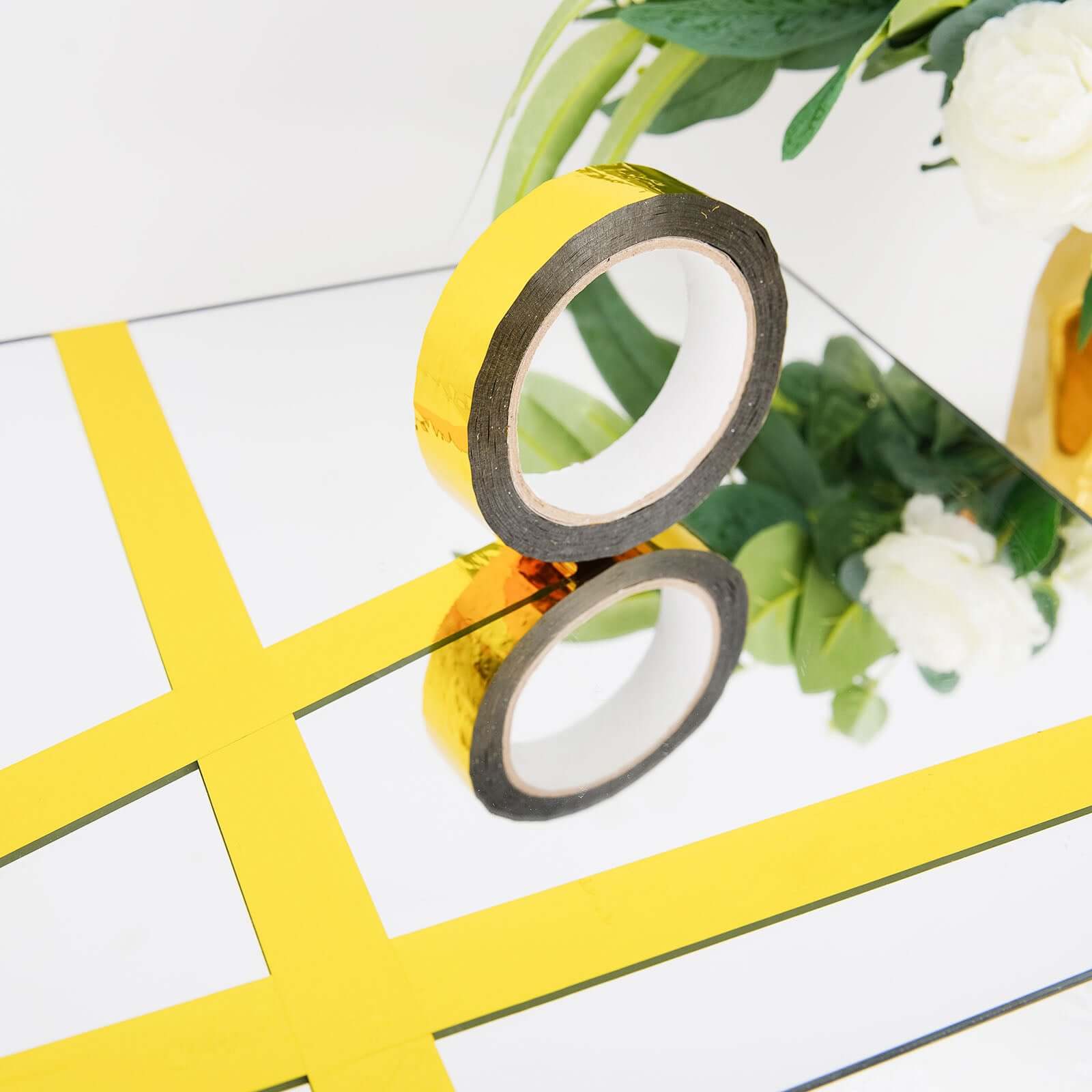 100 Yds 1" Gold Metallic Mylar Film Tape with Acrylic Adhesive, DIY Shelf Craft Tape