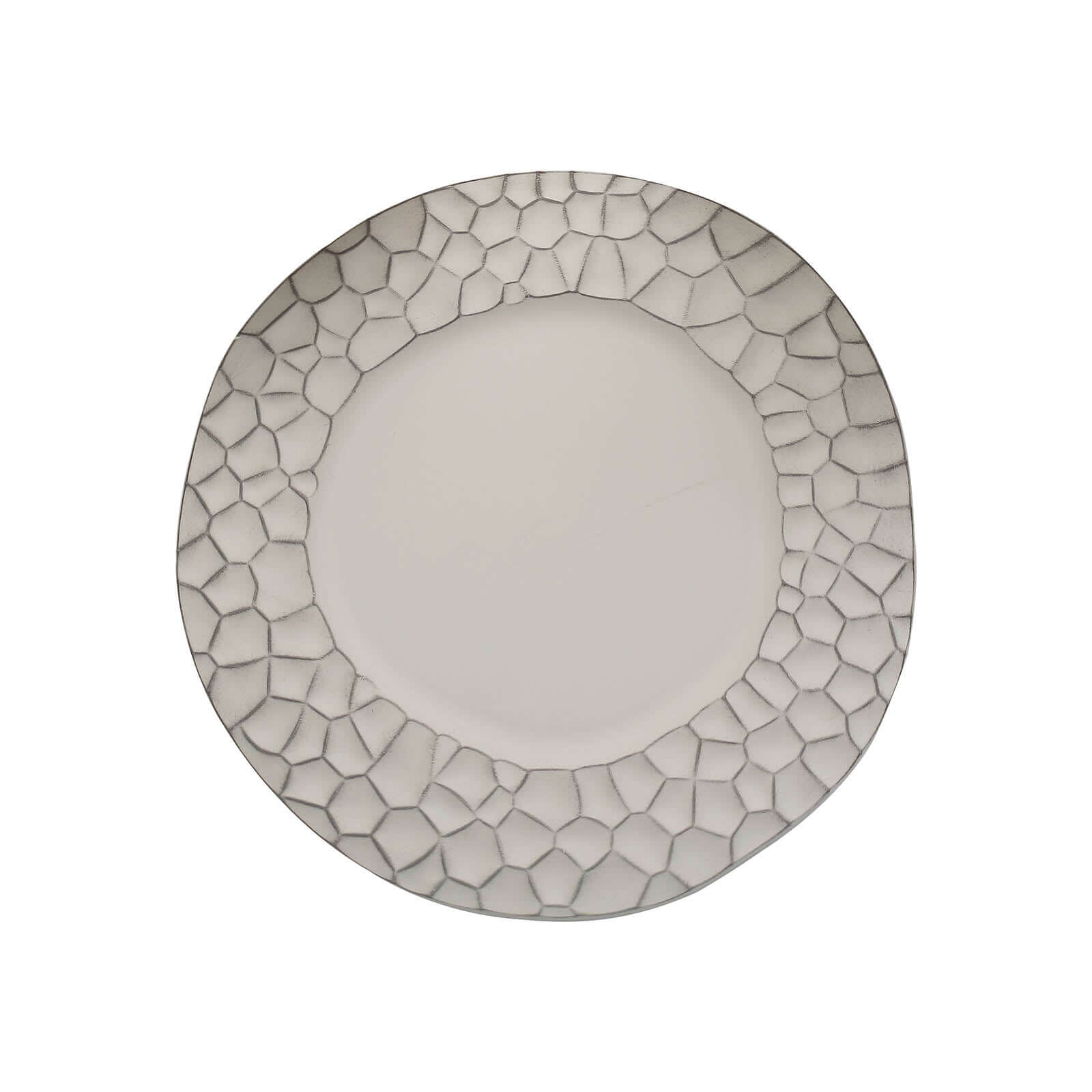 6-Pack Round Charger Plates 13" in Gray with Hammered Rim, Matte Finish Modern Dinner Charger Tableware
