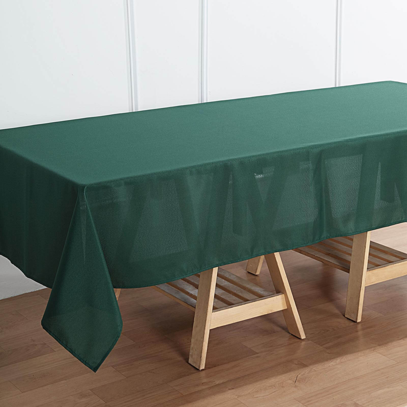 Polyester 60"x102" Rectangle Tablecloth Hunter Emerald Green - Durable and Stylish Table Cover