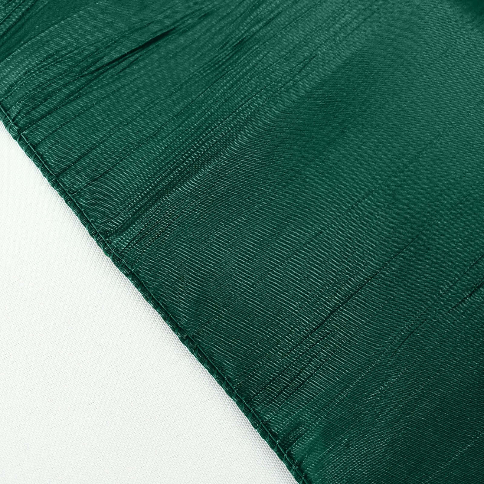 Taffeta 90"x90" Table Overlay Square Tablecloth Hunter Emerald Green - Accordion Crinkle Table Cover