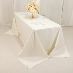 Cotton Blend 90"x132" Rectangle Tablecloth Ivory - Seamless Wrinkle-Resistant Table Cover