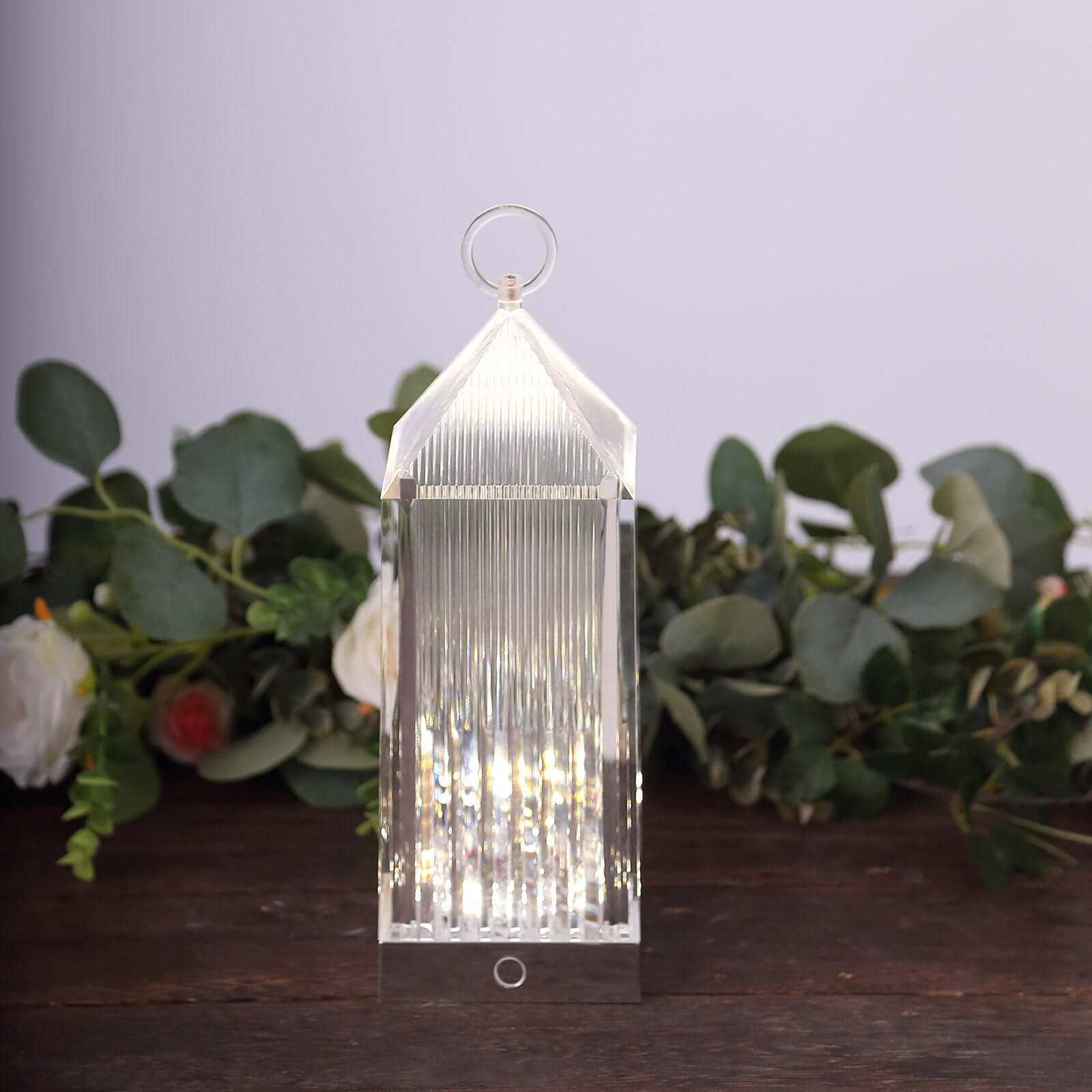 Acrylic LED Lantern Lamp Retro Lighthouse Design Rechargeable - Touch Control Crystal Decorative Night Light 11"