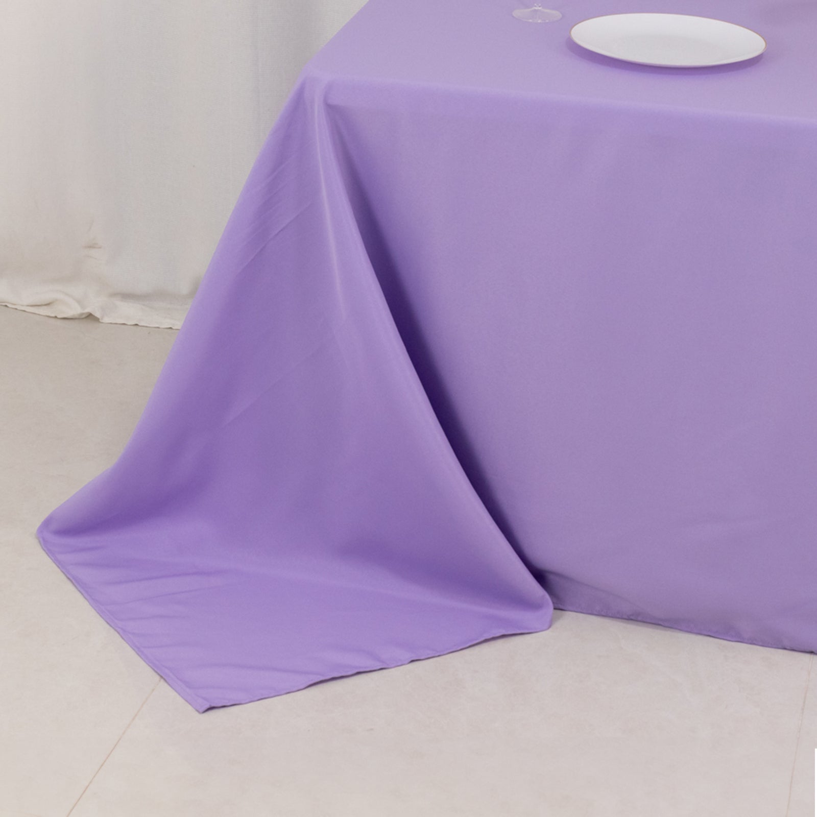 Premium Polyester 90"x132" Rectangle Tablecloth Lavender Lilac - Seamless 220GSM Stain-Resistant Table Cover