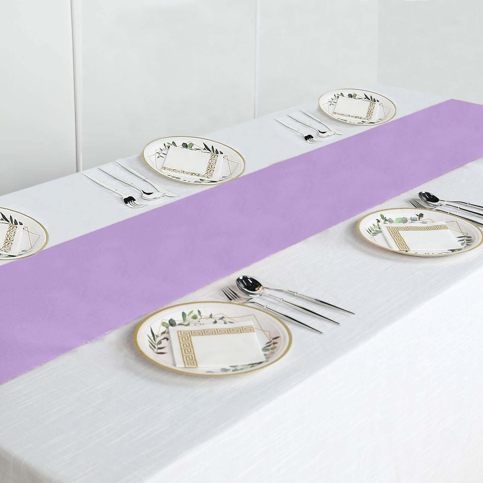 Polyester 12"x108" Table Runner Lavender - Durable & Wrinkle-Resistant Table Decor