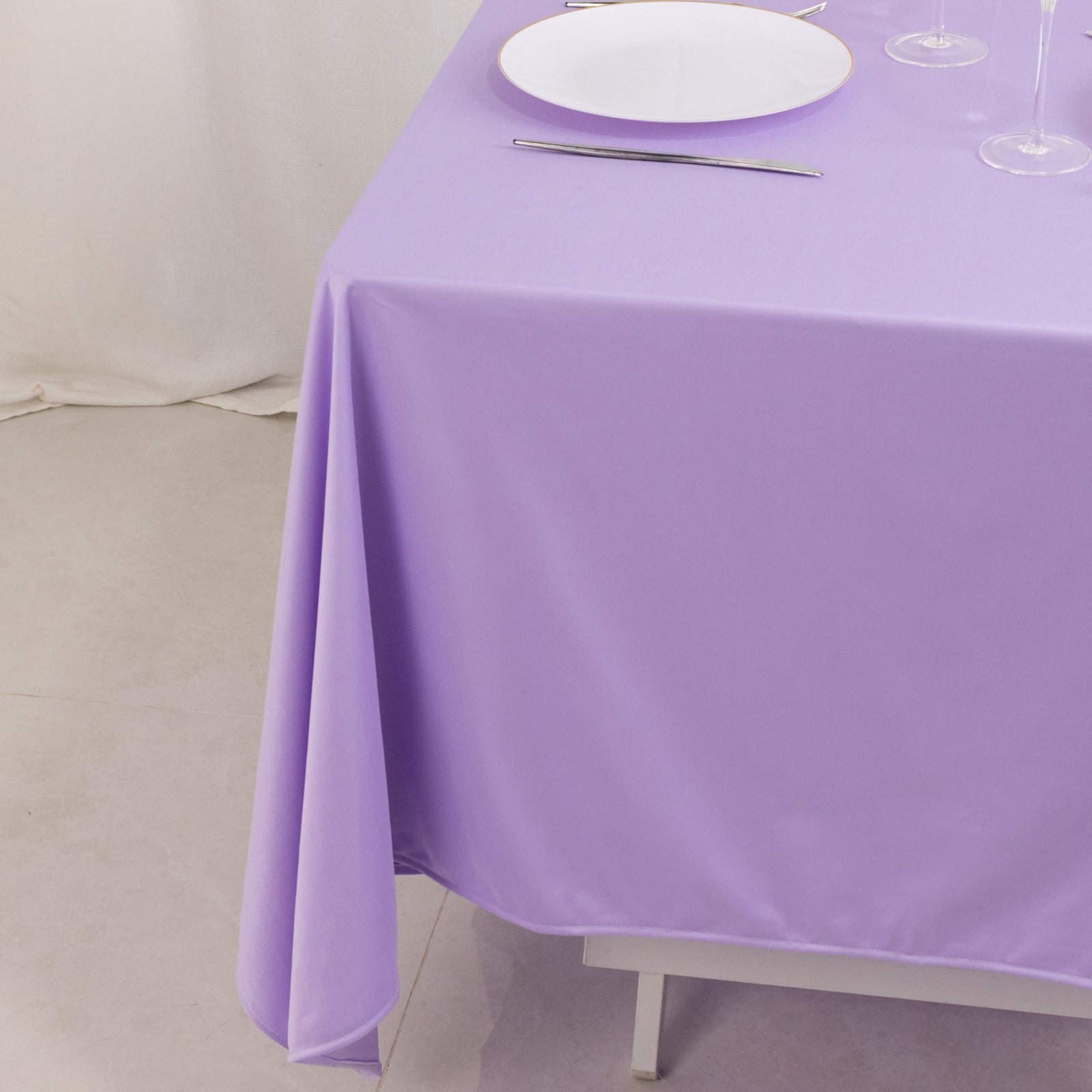 Scuba Square 70"x70" Tablecloth Lavender Lilac - Wrinkle Free & Stain Resistant Table Cover