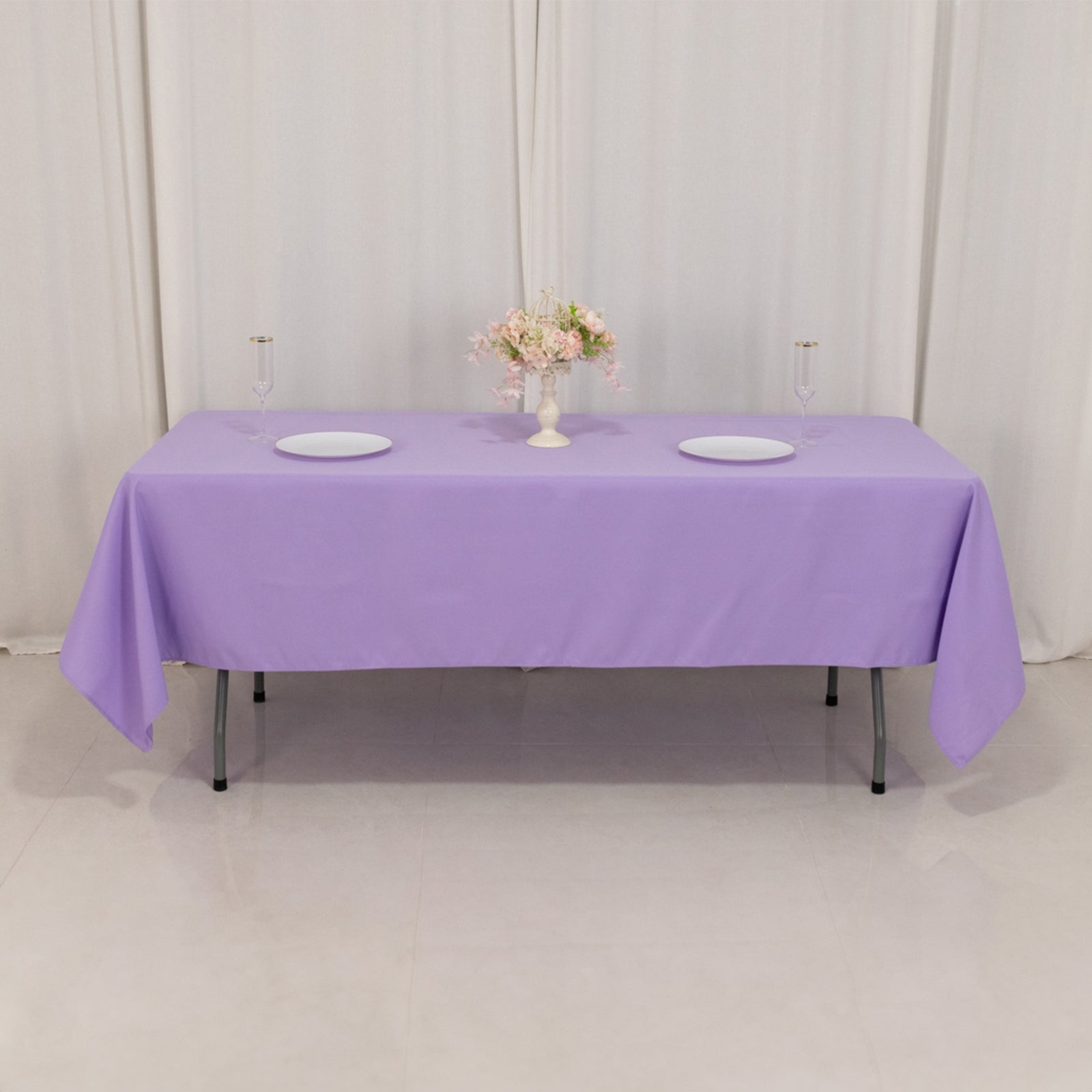 Premium Polyester 60"x102" Rectangle Tablecloth Lavender Lilac - Durable 220GSM Wrinkle-Resistant Table Cover