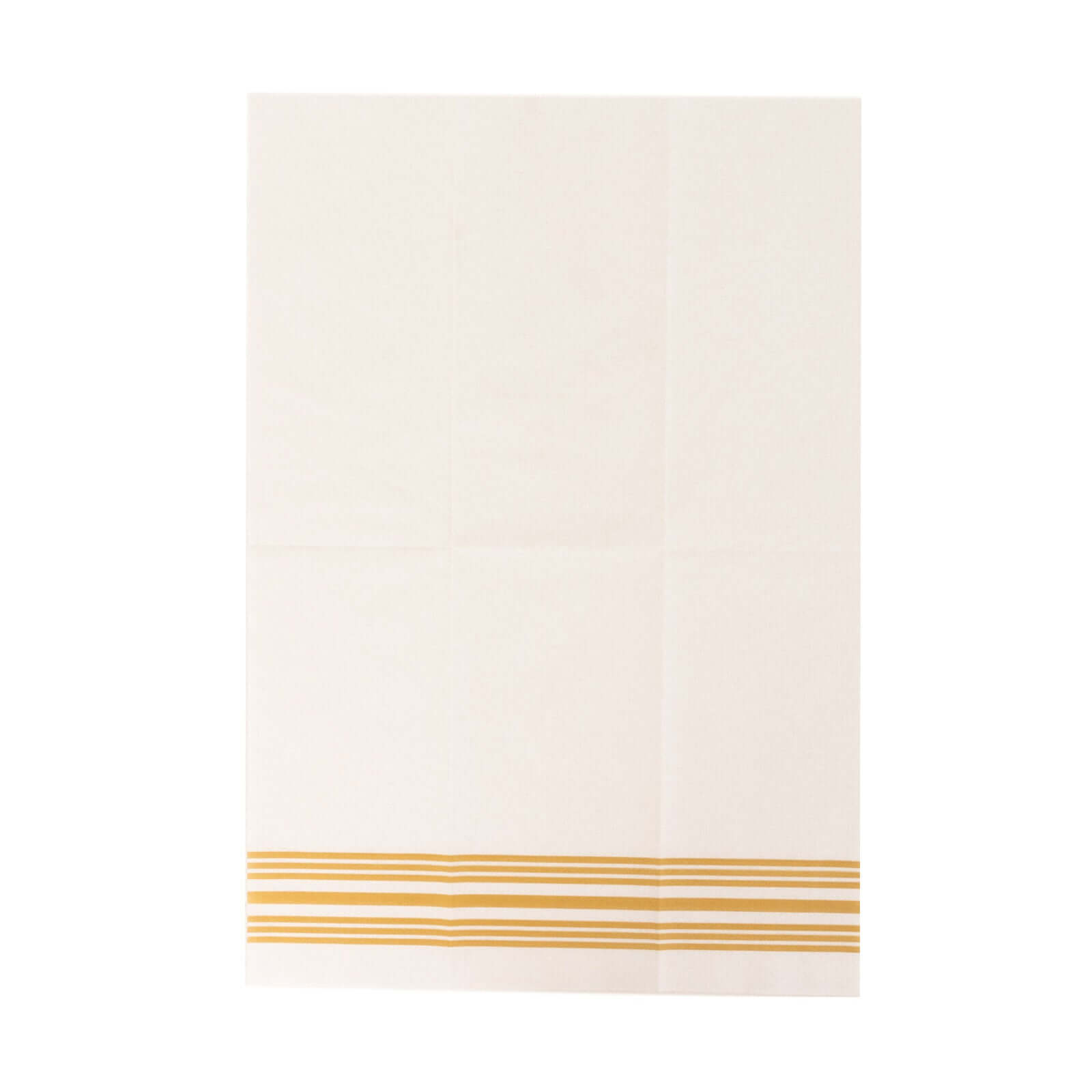 20 Pack Linen-Like Paper 8"x4" Napkins White With Gold Lines - Soft Hygienic Airlaid Guest Towels