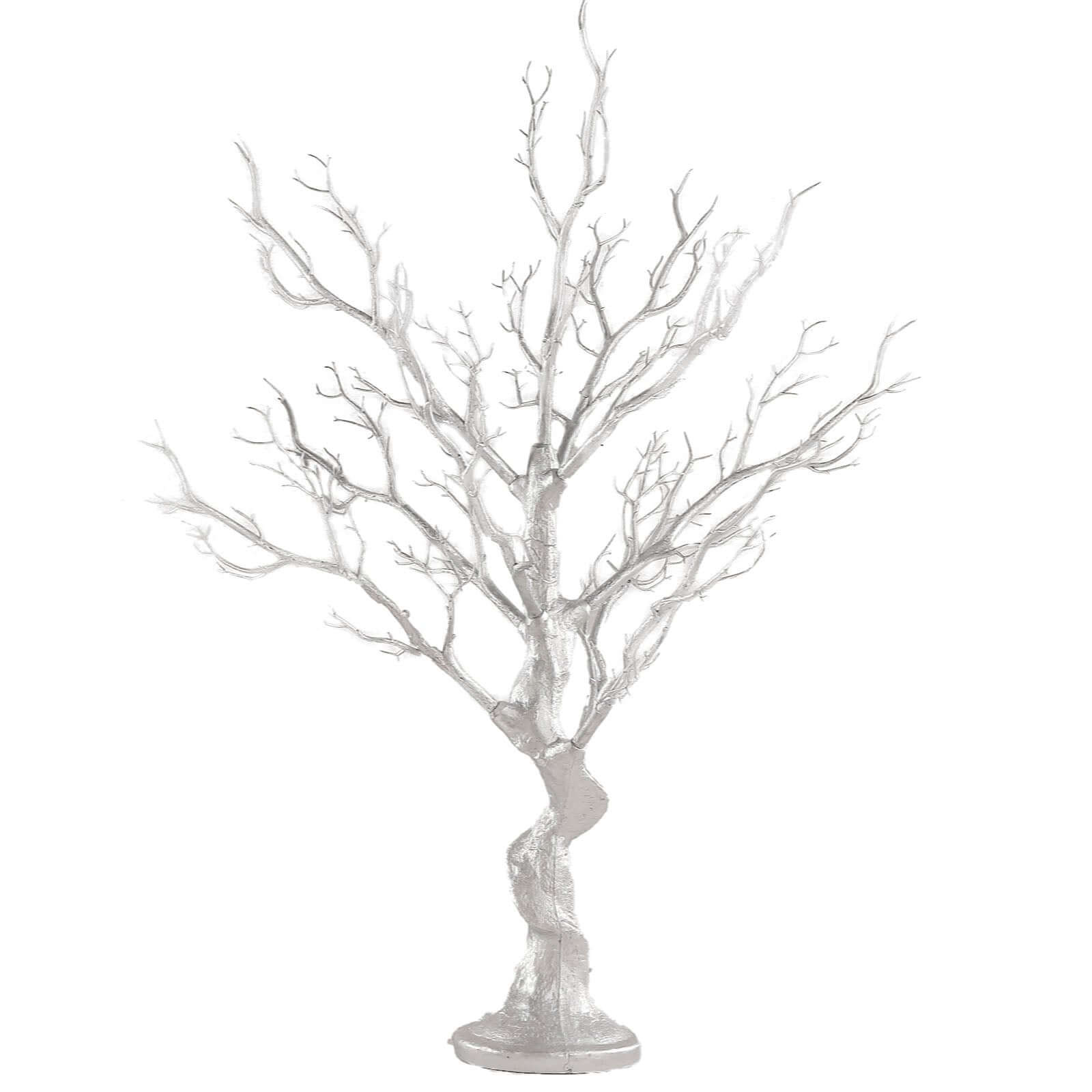 Manzanita Tree Centerpiece Metallic SIlver with 8 Acrylic Bead Chains for Weddings Parties & Event Displays 34"