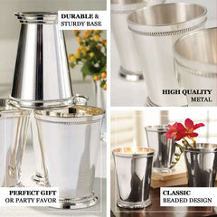 Mint Julep Cup Vase Stainless Steel Silver - Perfect for Flower Arrangements and Event Decor 4.5"