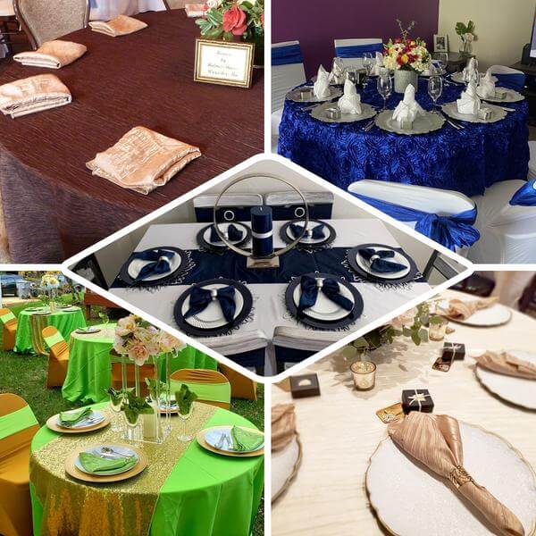 5 Pack Taffeta 20"x20" Napkins Terracotta (Rust) - Accordion Crinkle Dinner Napkins