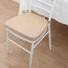 Chiavari Chair Cushion with 1.5" Thick Memory Foam and Ties Nude - Stylish Removable Cover for Comfort