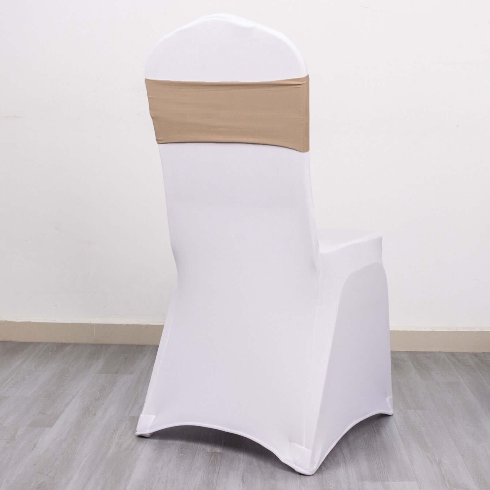 5 Pack Stretch Spandex Chair Sashes Nude - Fitted Finish Two Ply Heavy Duty Chair Bands 5"x12"