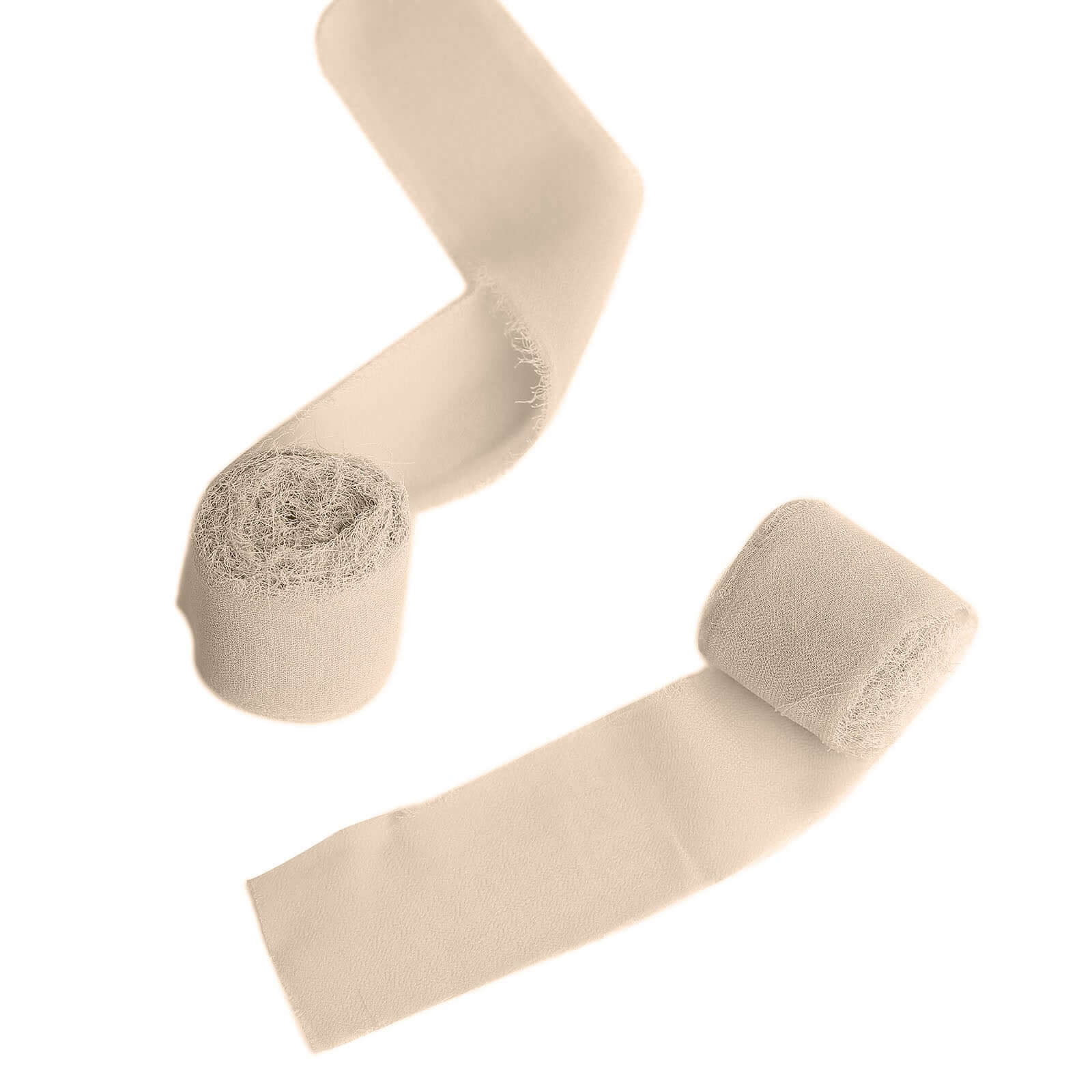2 Pack 6yds Nude Silk-Like Chiffon Ribbon Roll, DIY Wedding Bouquet Linen Wrap