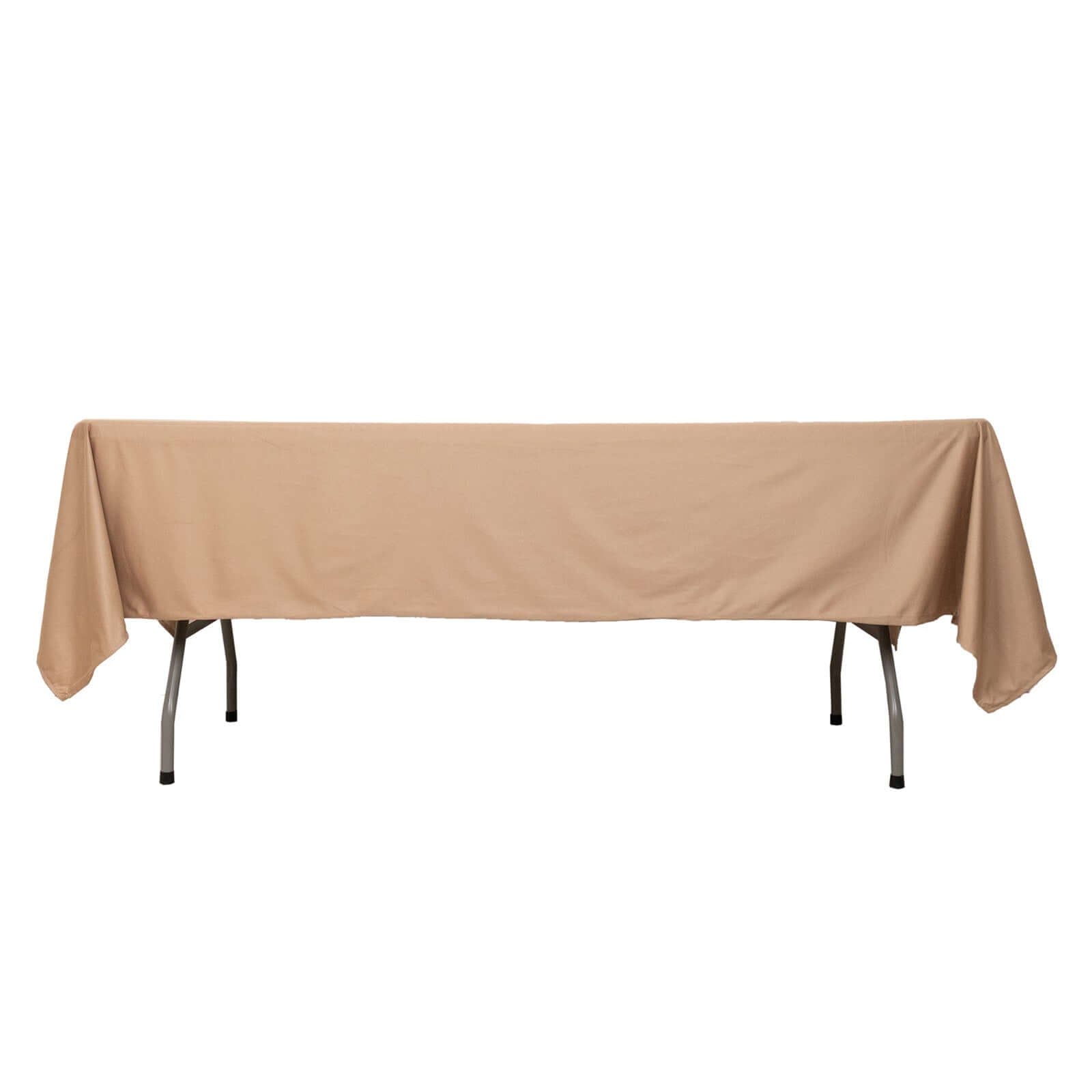 Scuba Rectangular 60"x102" Tablecloth Nude - Wrinkle Free & Stain Resistant Table Cover