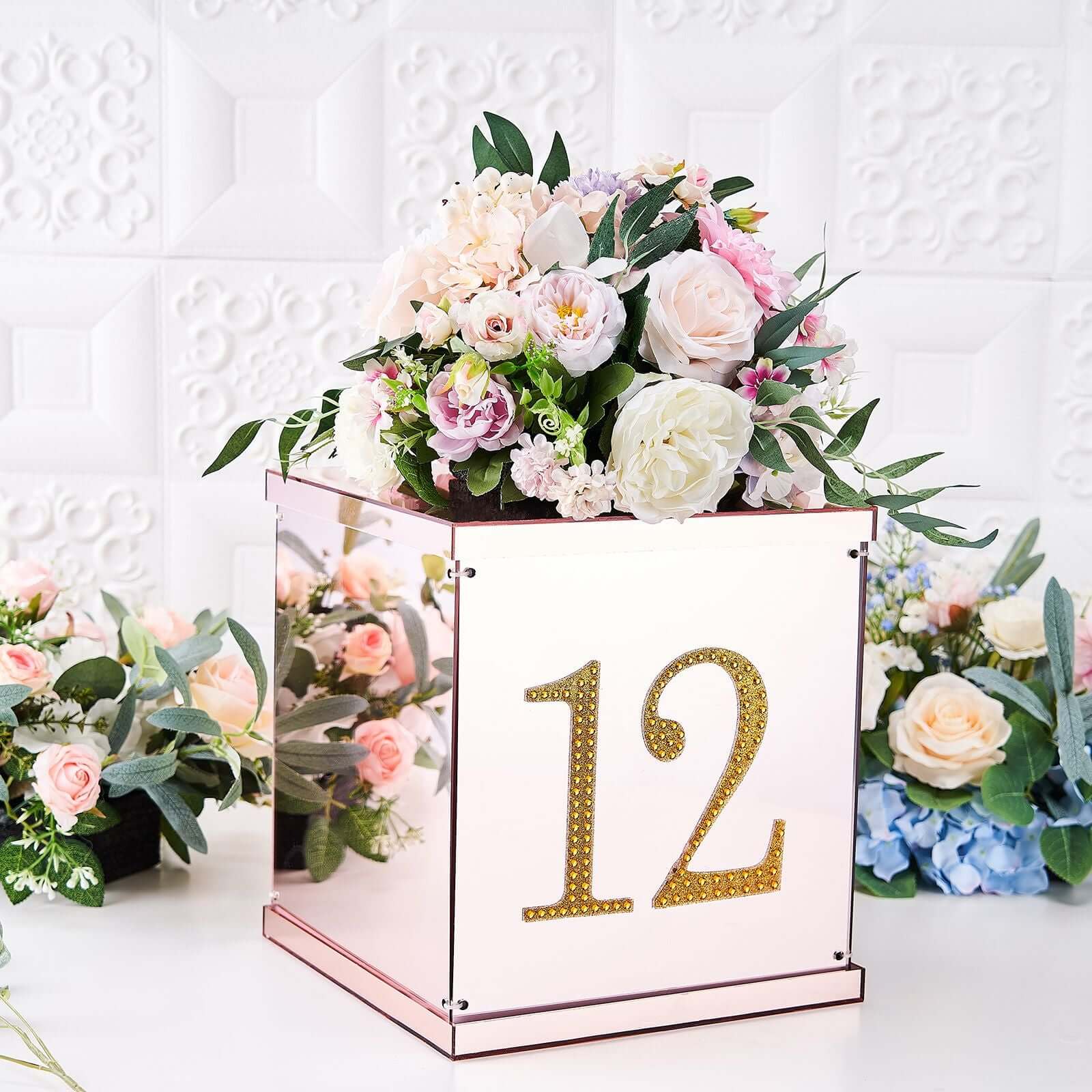 Decorative Rhinestone Number "9" Stickers, Glitter Adhesive Craft Numbers Gold DIY Sparkle Embellishments 6"