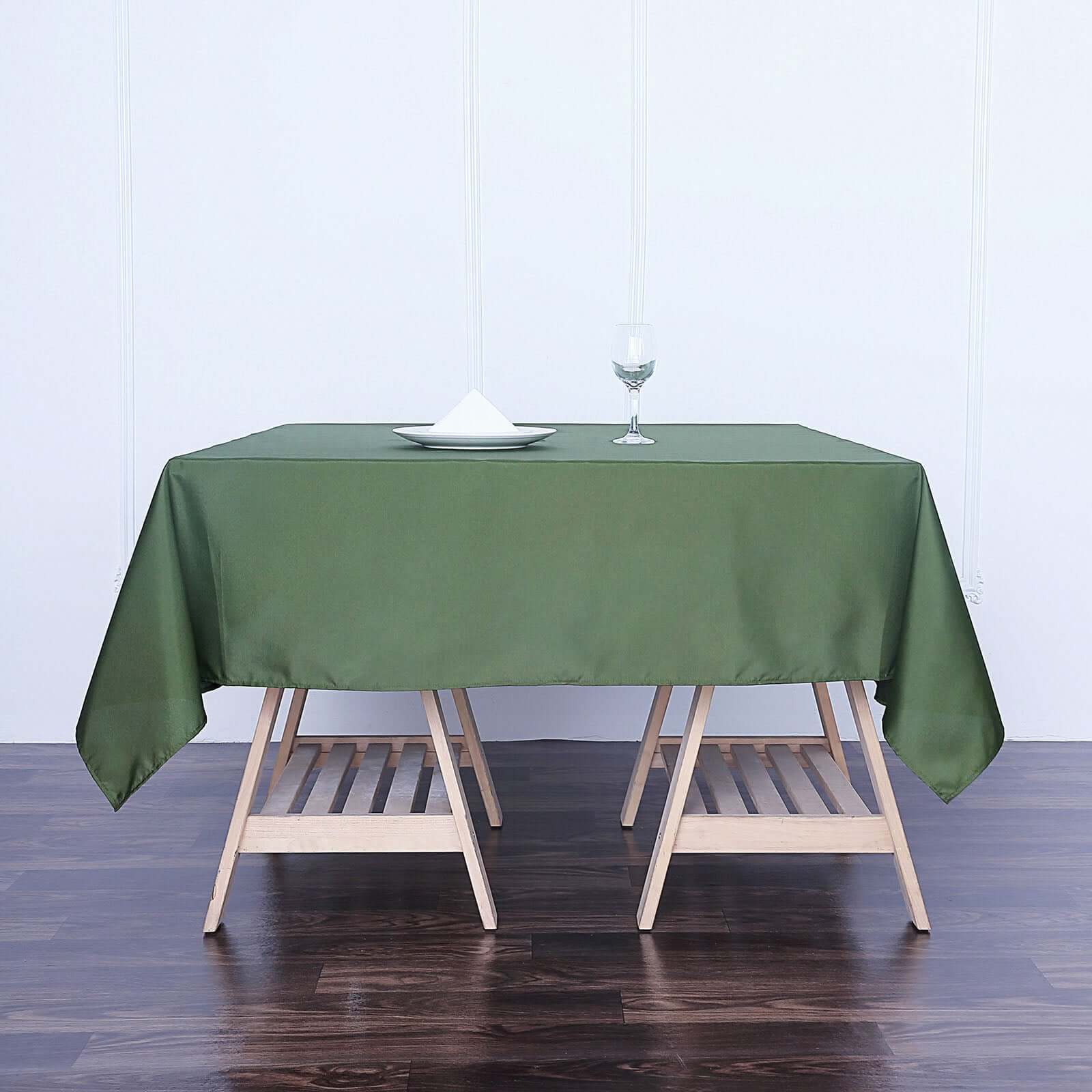 Polyester Square 70"x70" Tablecloth Olive Green - Wrinkle-Resistant & Durable Table Cover