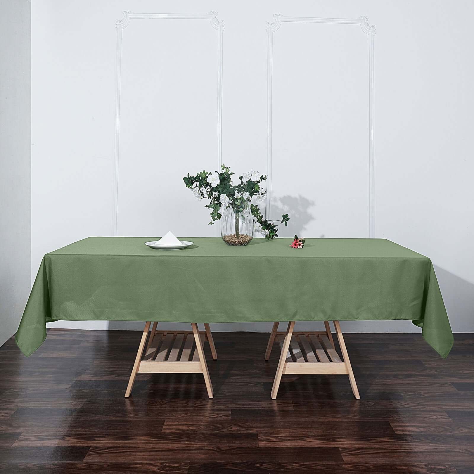 Polyester 60"x102" Rectangle Tablecloth Olive Green - Durable and Stylish Table Cover