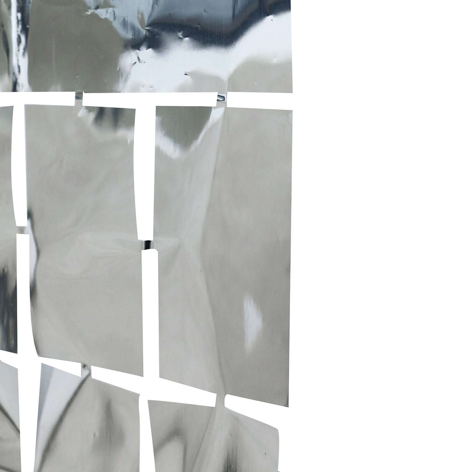 Shiny Silver Metallic Foil Rectangle Curtain Party Backdrop Door Window Curtain - 3ftx6.5ft