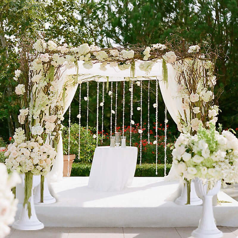 4 Pack White Italian Inspired Pedestal Stand Flower Plant Pillar - 22" Tall PVC