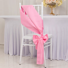 5 Pack Lamour Satin 6"x106" Chair Sashes Pink - Stylish Reusable Decorative Bows