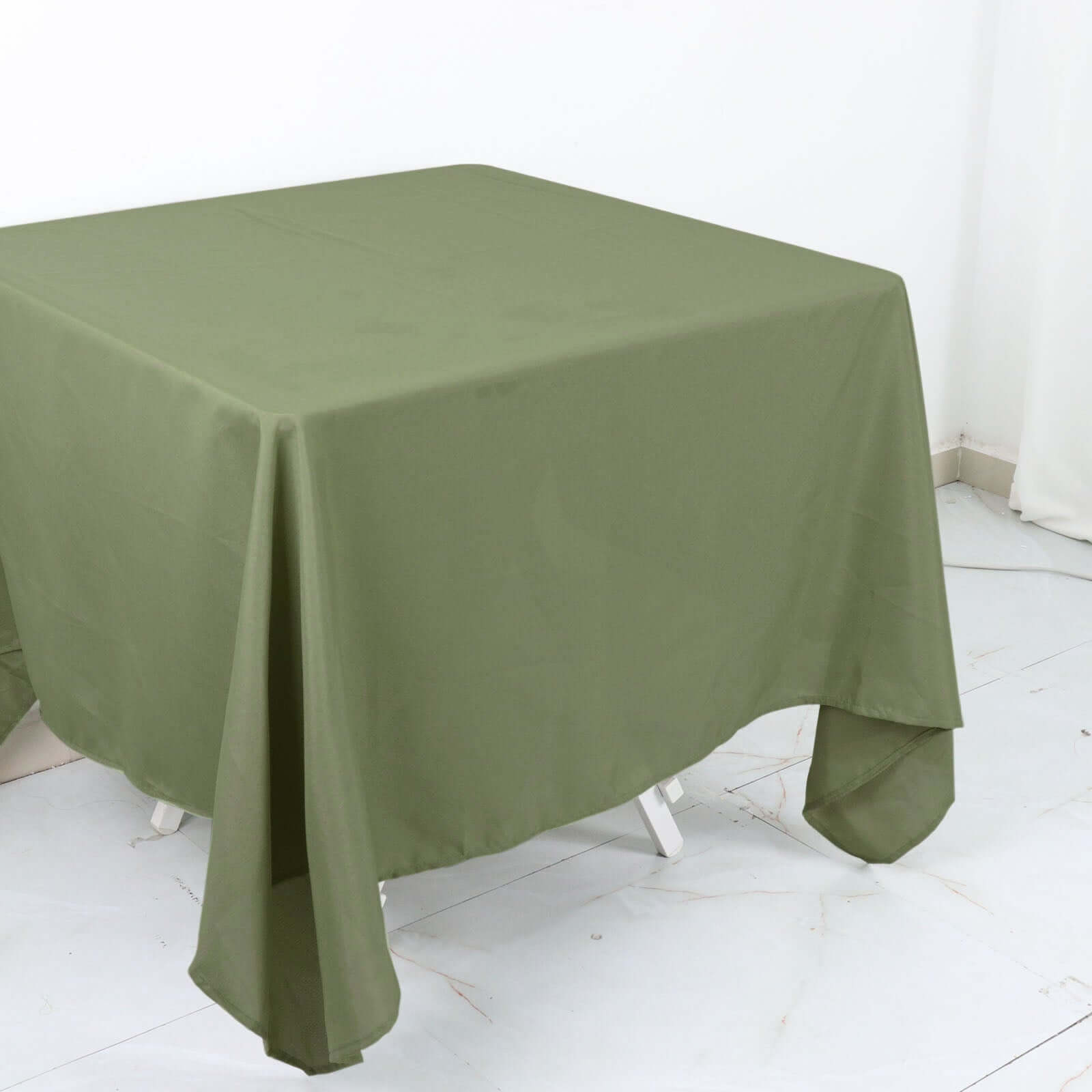 Polyester Square 70"x70" Tablecloth Dusty Sage Green - Wrinkle-Resistant & Durable Table Cover