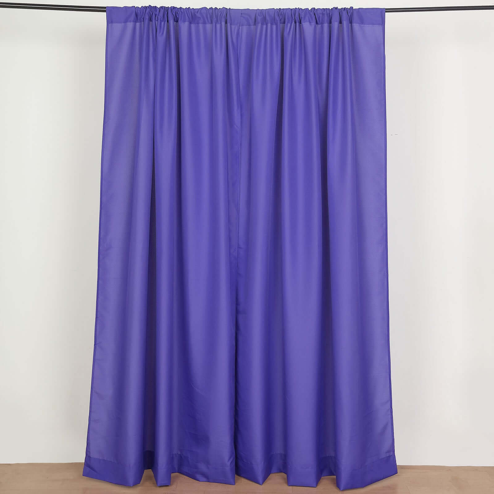 2 Pack Purple Polyester Event Curtain Drapes, 10ftx8ft Backdrop Event Panels With Rod Pockets 130 GSM