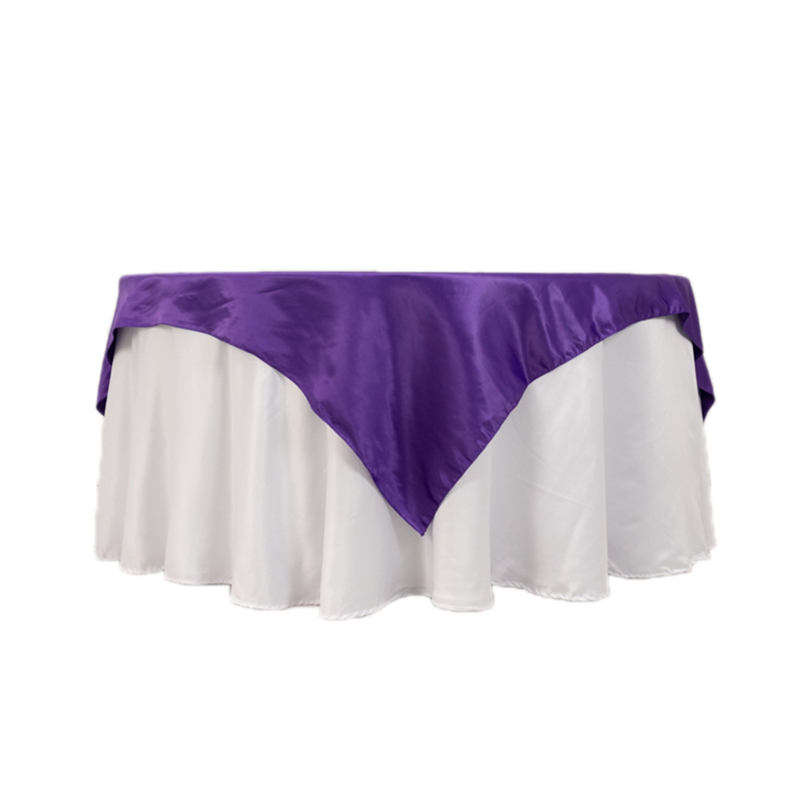 Lamour Satin 72"x72" Table Overlay Square Tablecloth Purple - Smooth Finish Table Topper