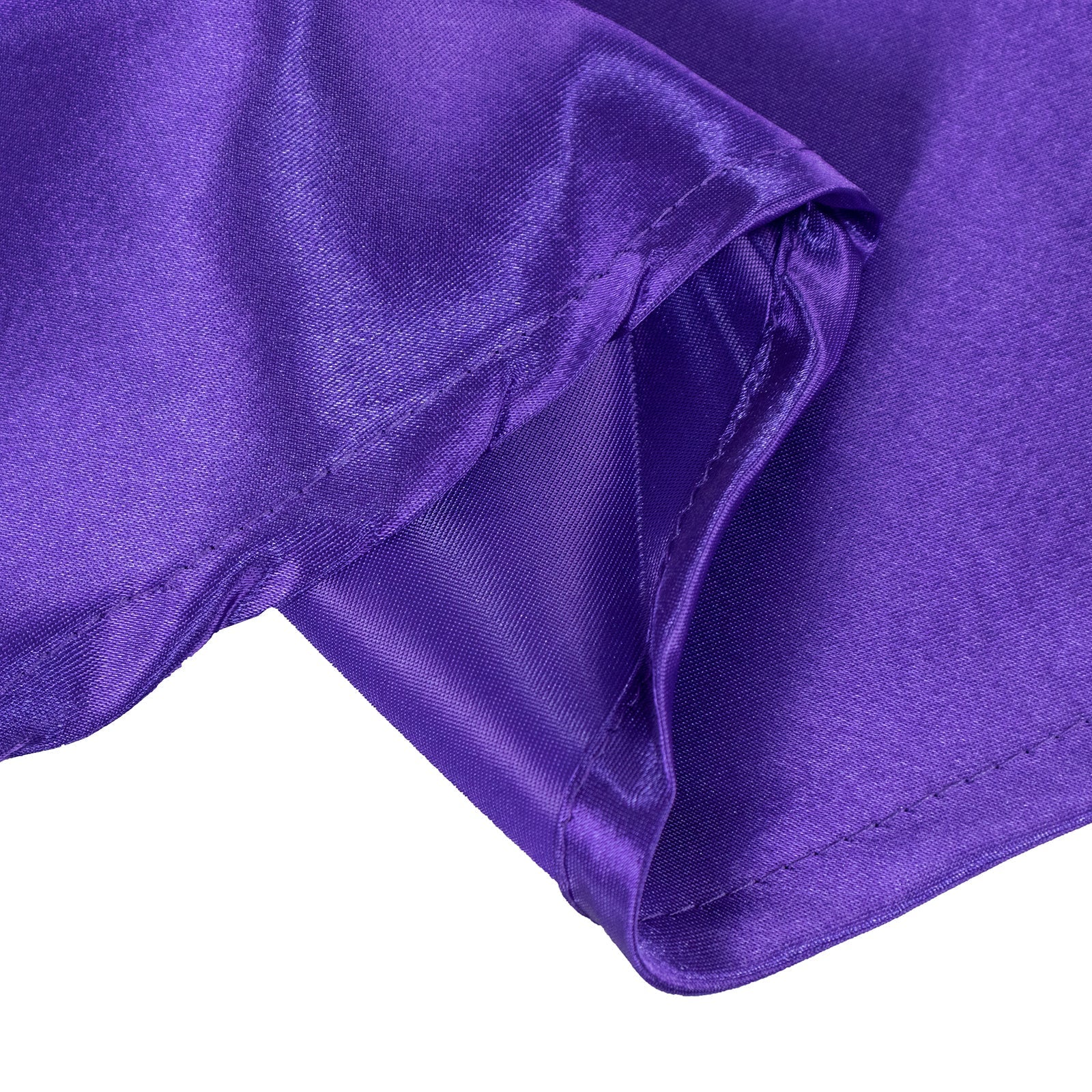 Satin 132" Round Tablecloth Purple - Stylish Seamless Table Cover