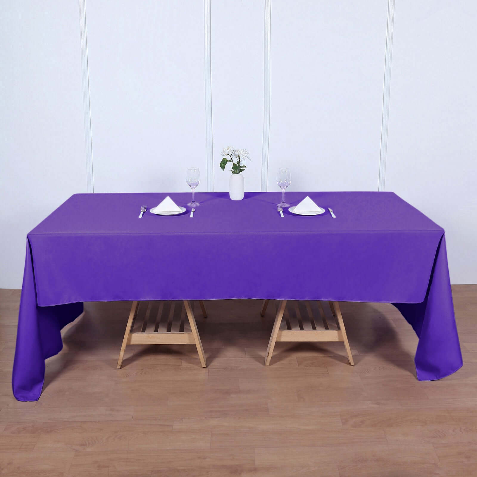 Polyester 60"x126" Rectangle Tablecloth Purple - Wrinkle-Resistant Table Cover