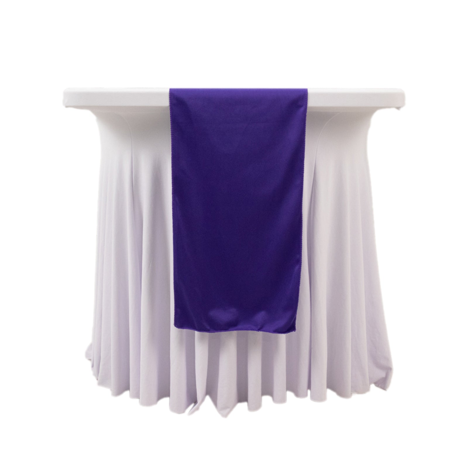 Scuba Polyester 12"x108" Table Runner Purple - Wrinkle-Free Table Linen