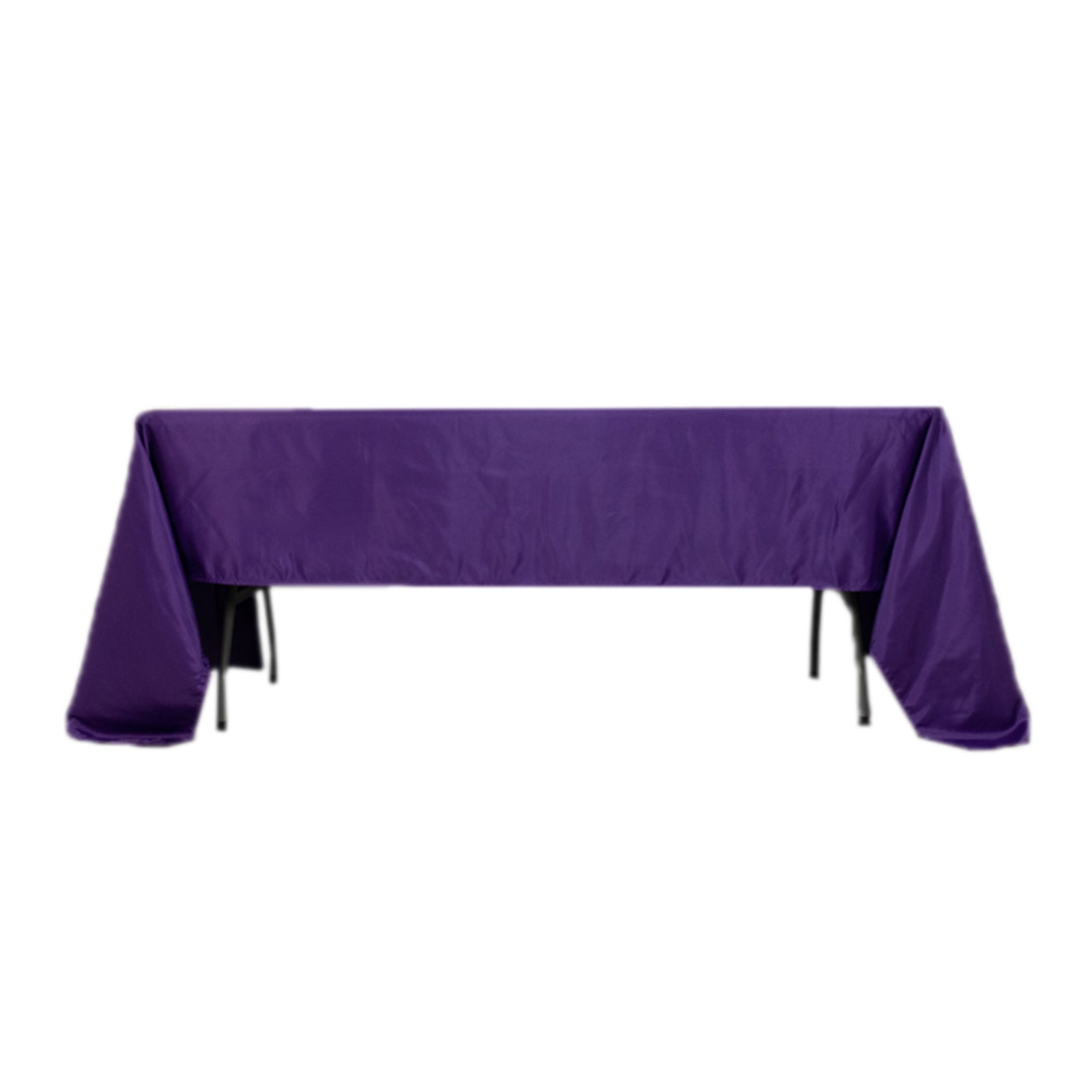 Lamour Satin 60"x126" Rectangle Tablecloth Purple - Soft & Silk-Like Table Cover