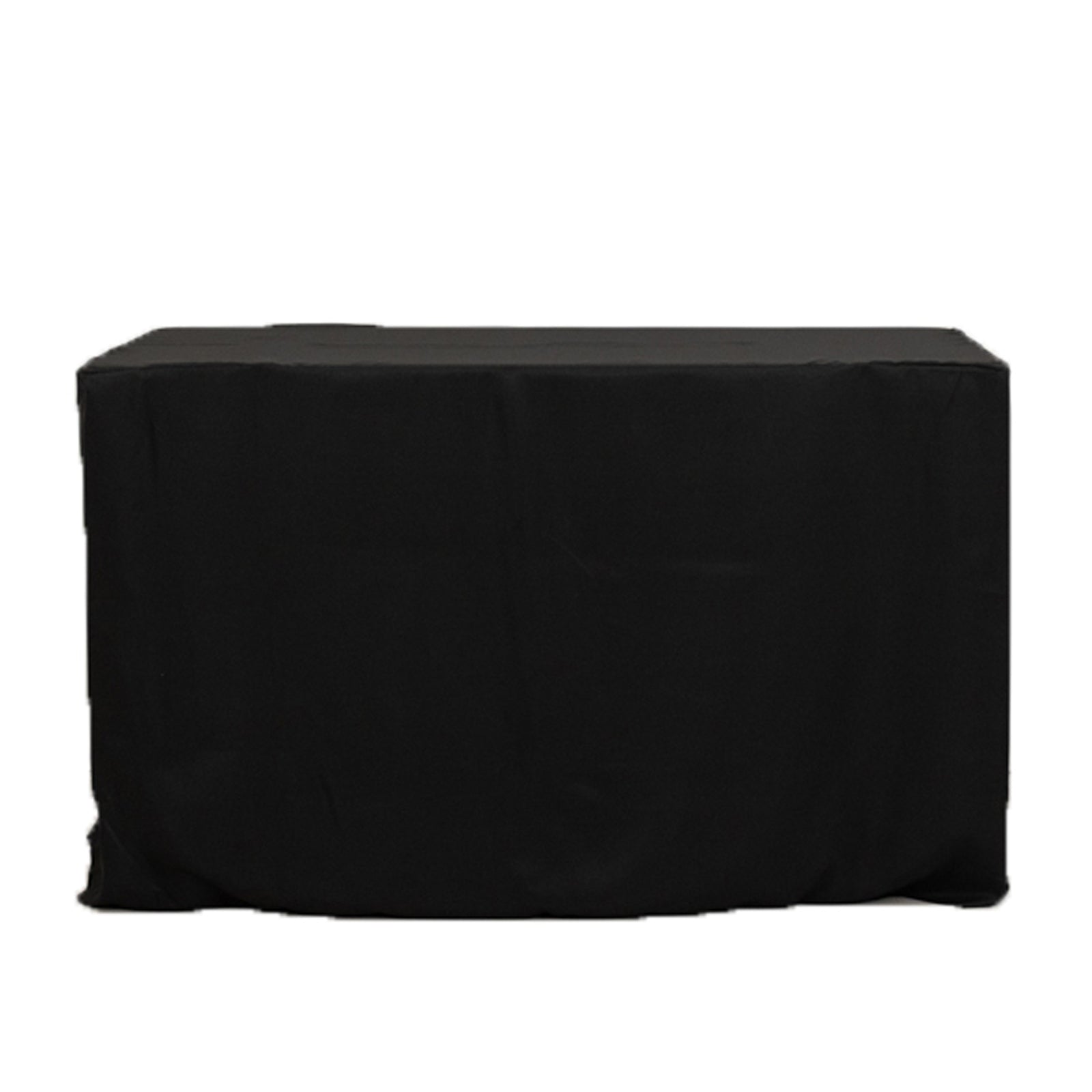 Fitted Polyester 48"x24"x30" Rectangle Tablecloth Black - Durable and Sleek for Events