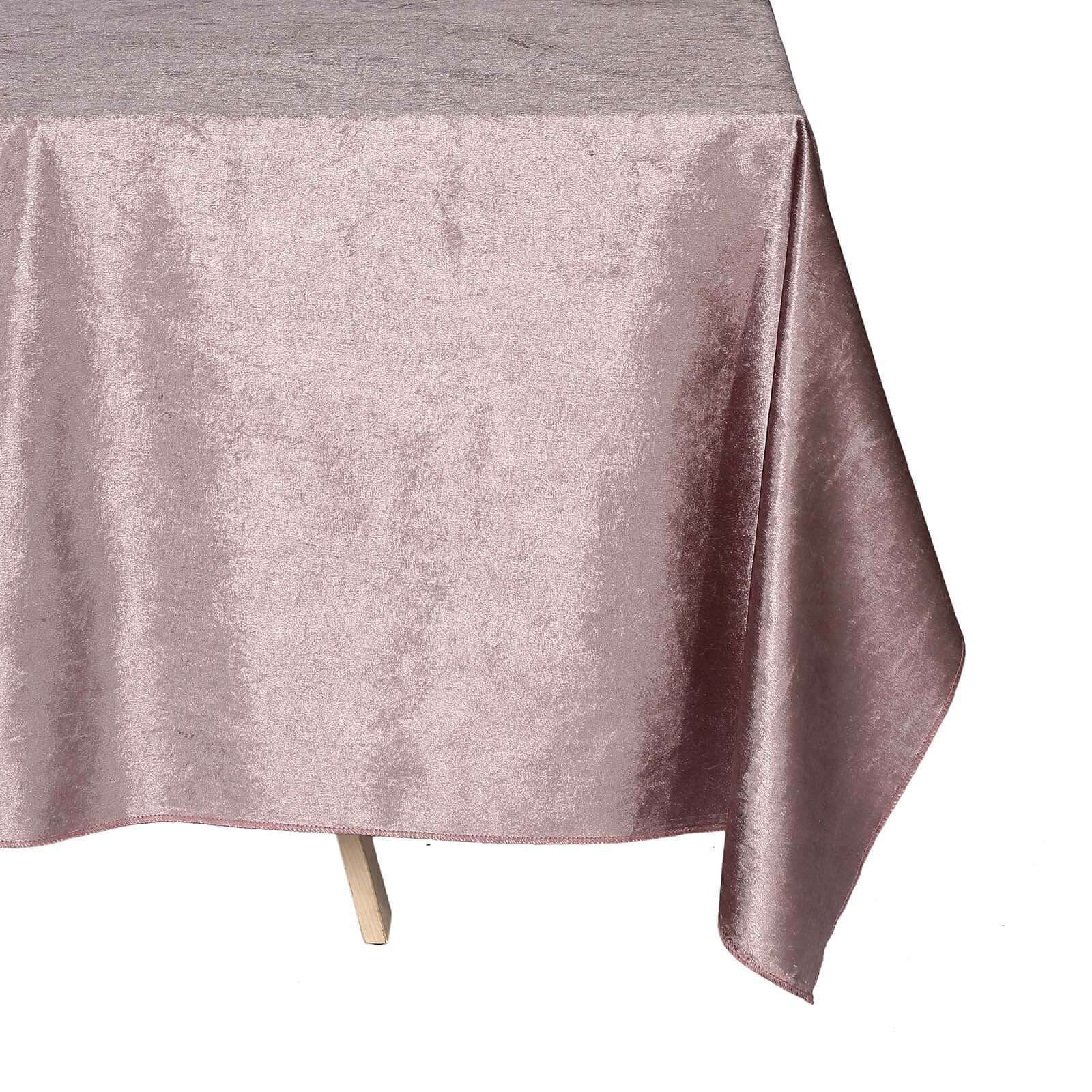 Premium Velvet 90"x132" Rectangle Tablecloth Mauve - Reusable Soft & Seamless Table Cover