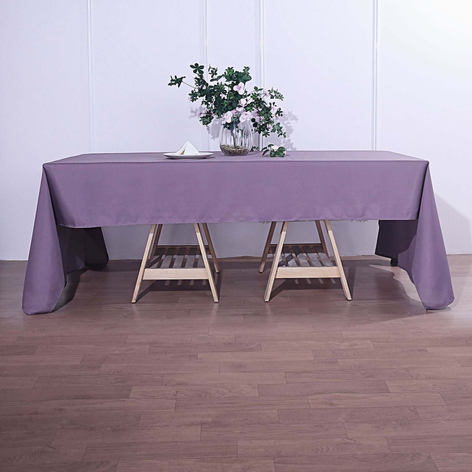 Polyester 72"x120" Rectangle Tablecloth Violet Amethyst - Durable and Stylish Table Cover