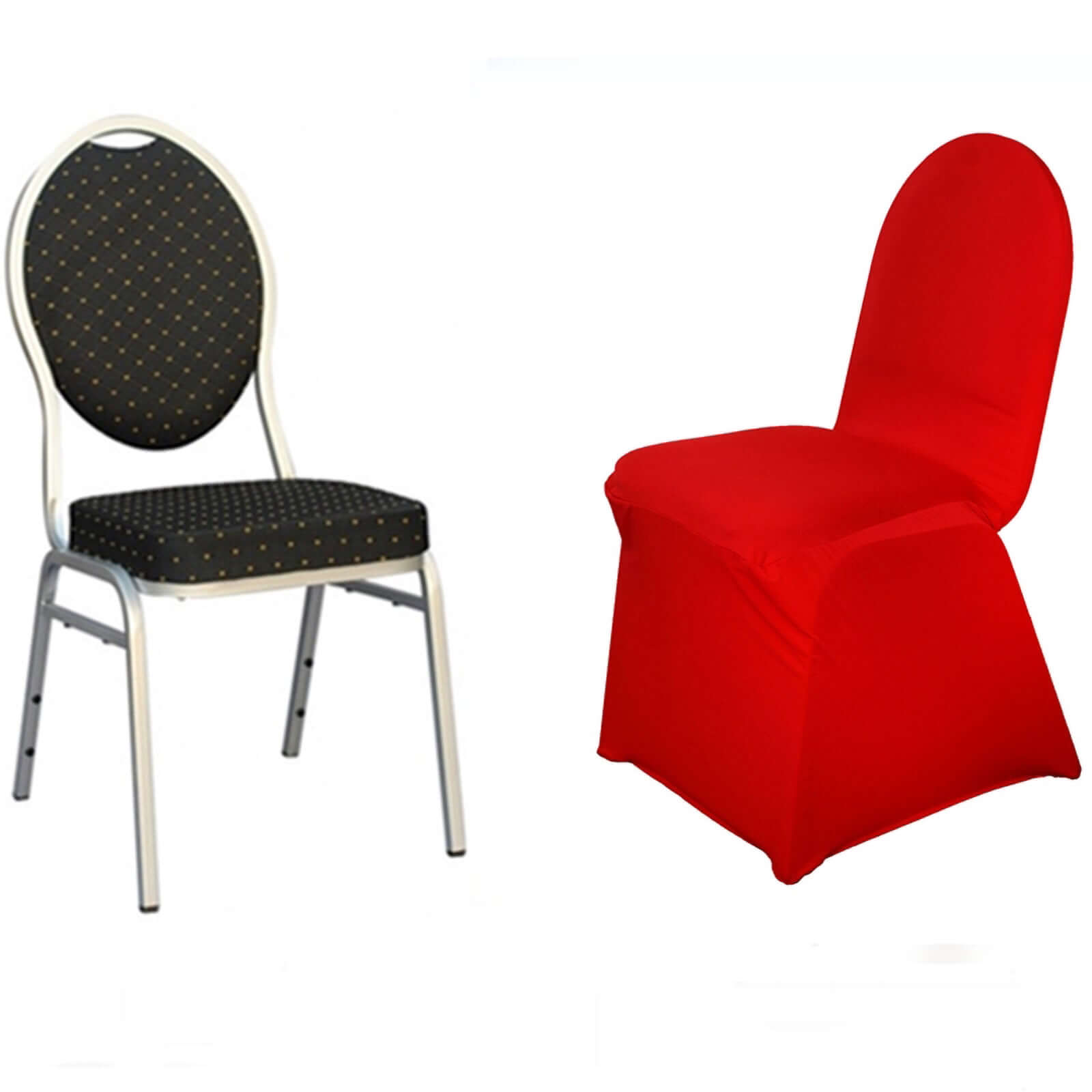 Spandex Chair Cover for Banquet Chairs Red - Stretch 160GSM Fabric with Slip-On Slipcover