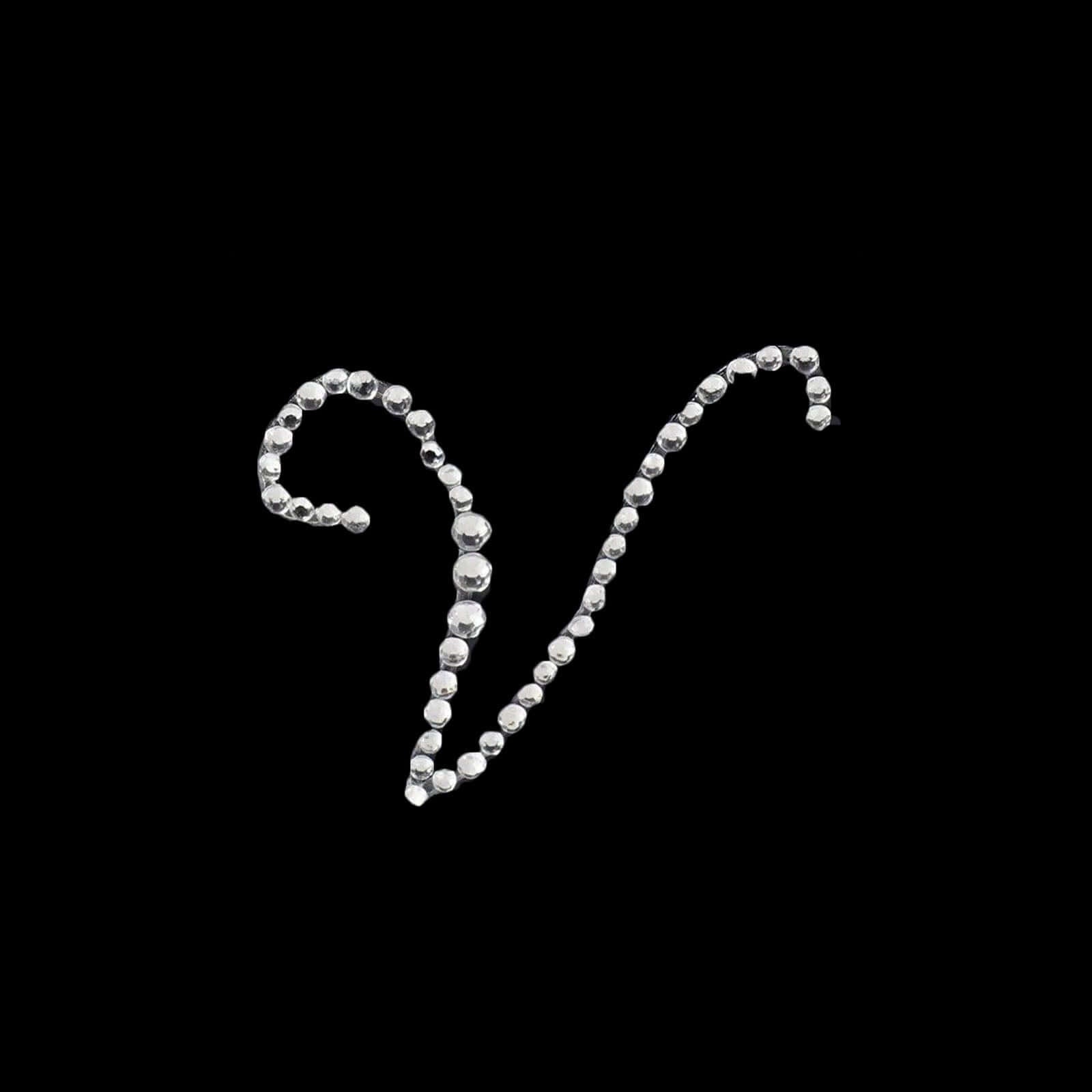 12 Pack 1.5" Clear Rhinestone Monogram Letter Jewel Sticker Self Adhesive DIY Diamond Decor - V