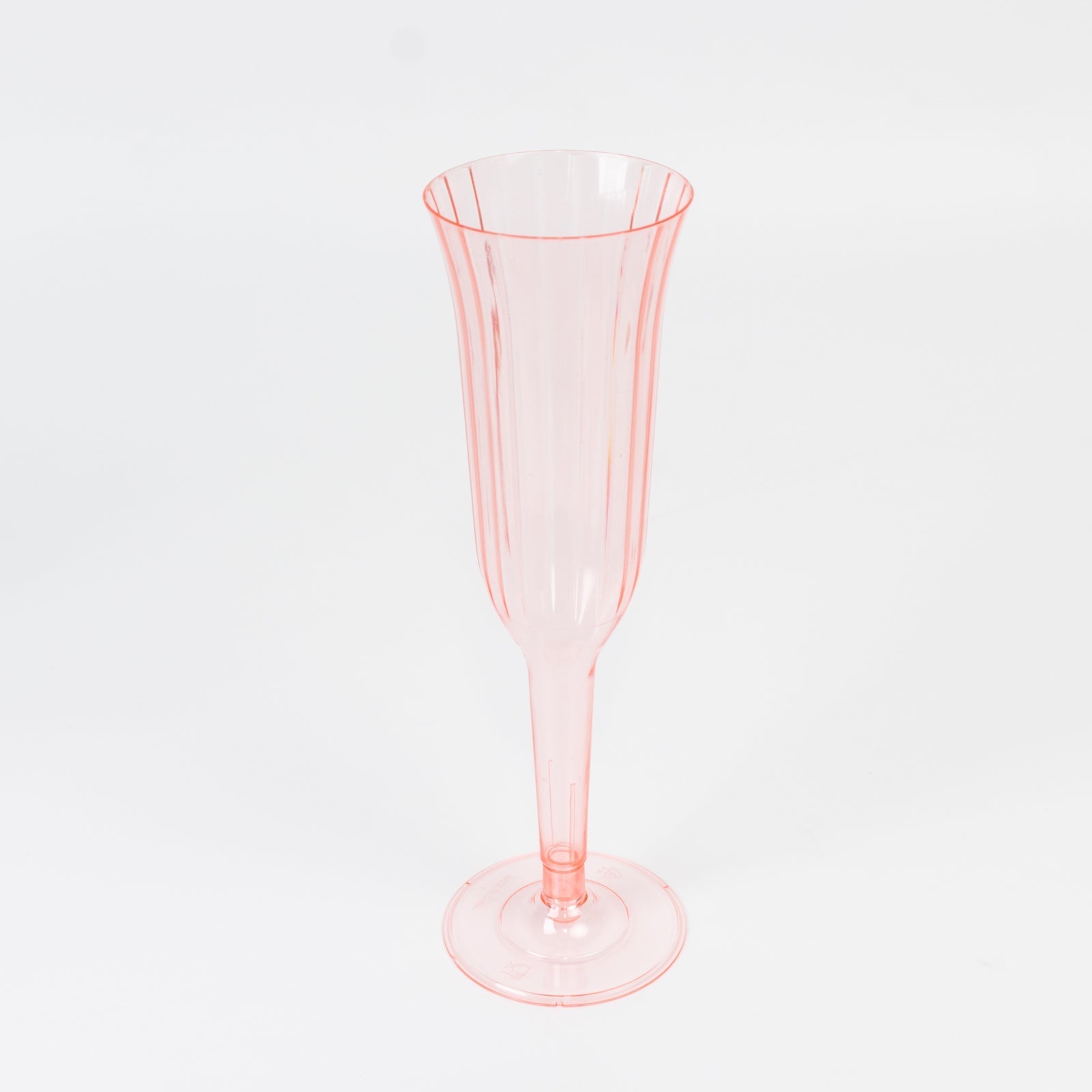 24-Pack Plastic Champagne Flutes Transparent Blush Flared Design - Lightweight Disposable Toasting Glasses 6oz