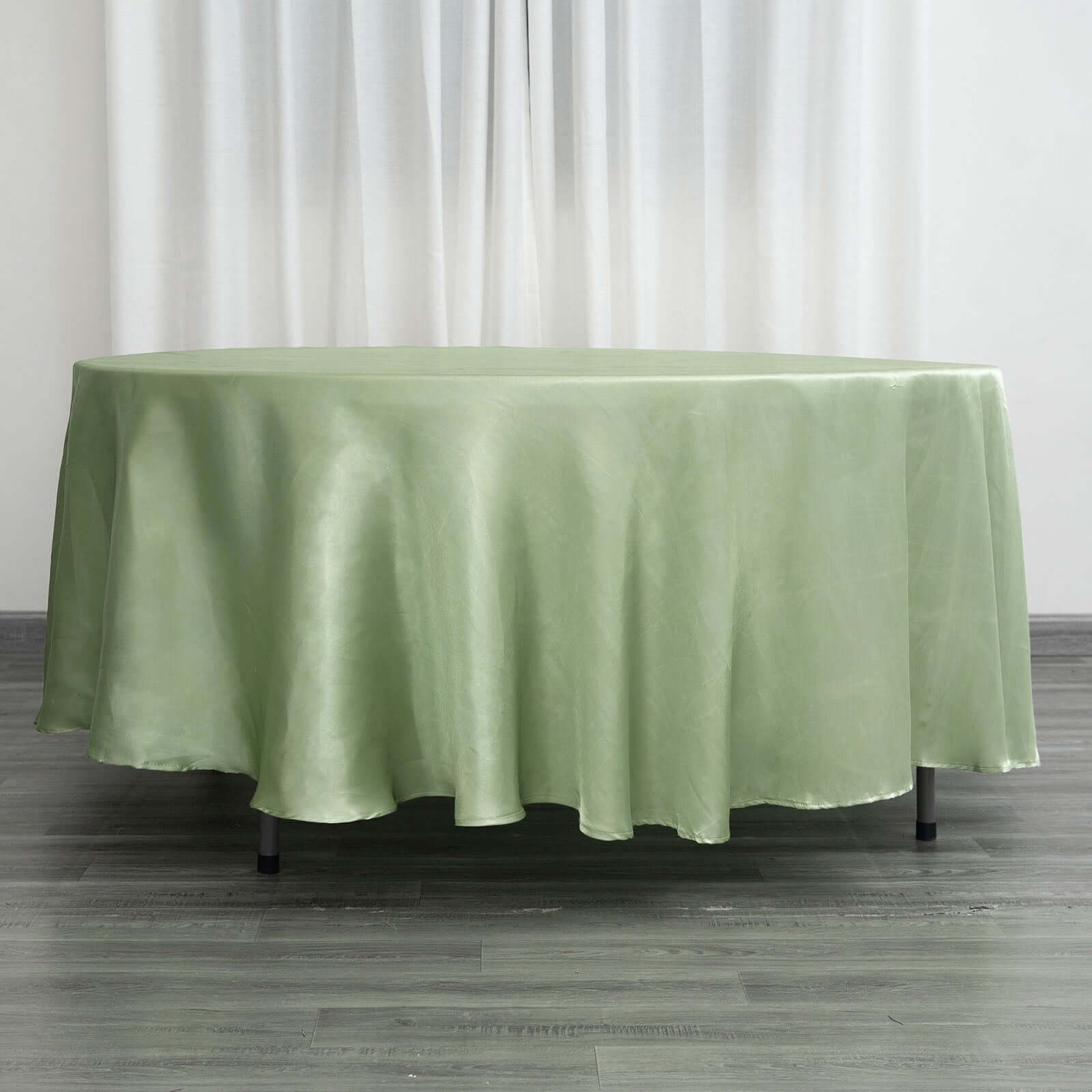 Satin 108" Round Tablecloth Sage Green - Smooth and Lustrous Table Cover