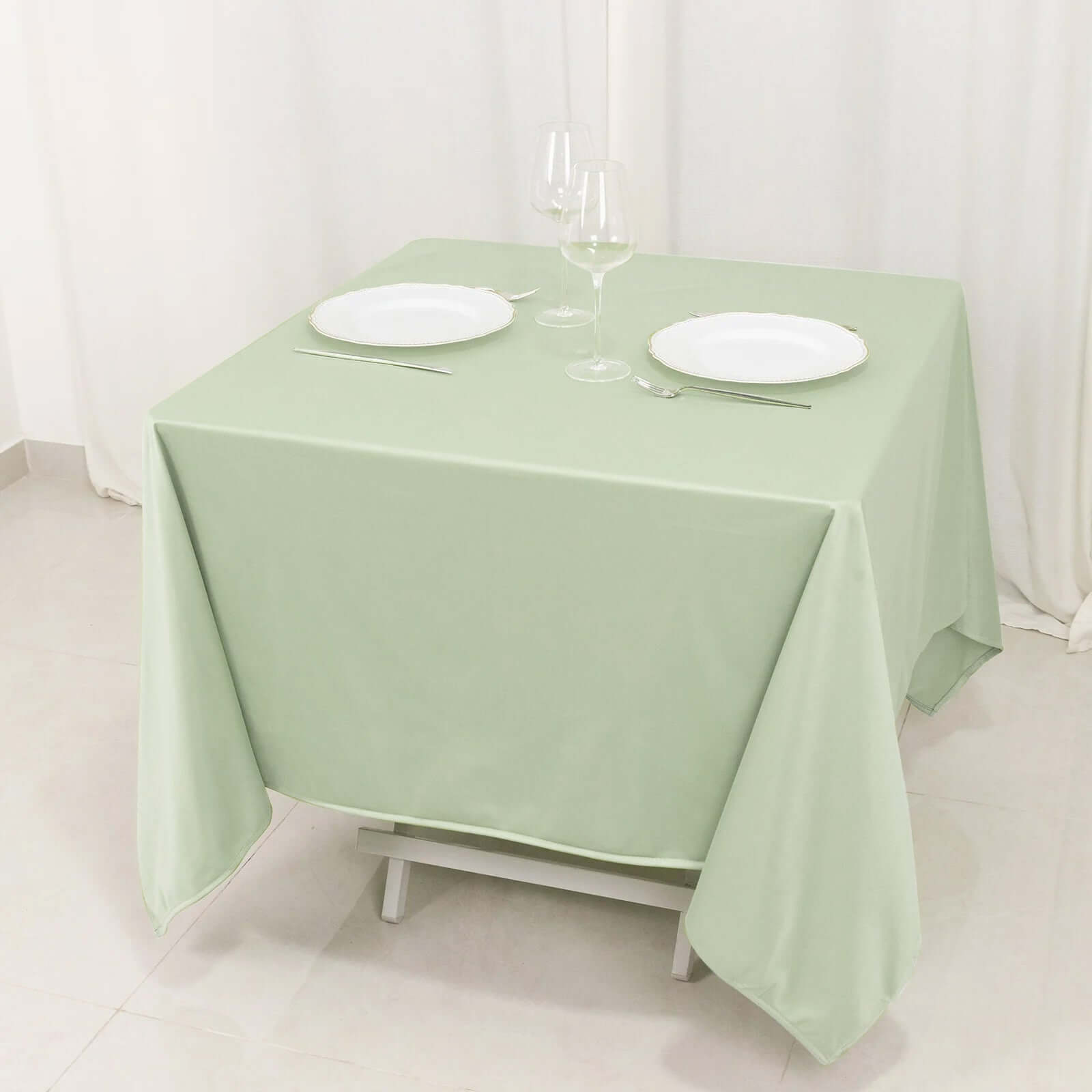 Scuba Square 70"x70" Tablecloth Sage Green - Wrinkle Free & Stain Resistant Table Cover