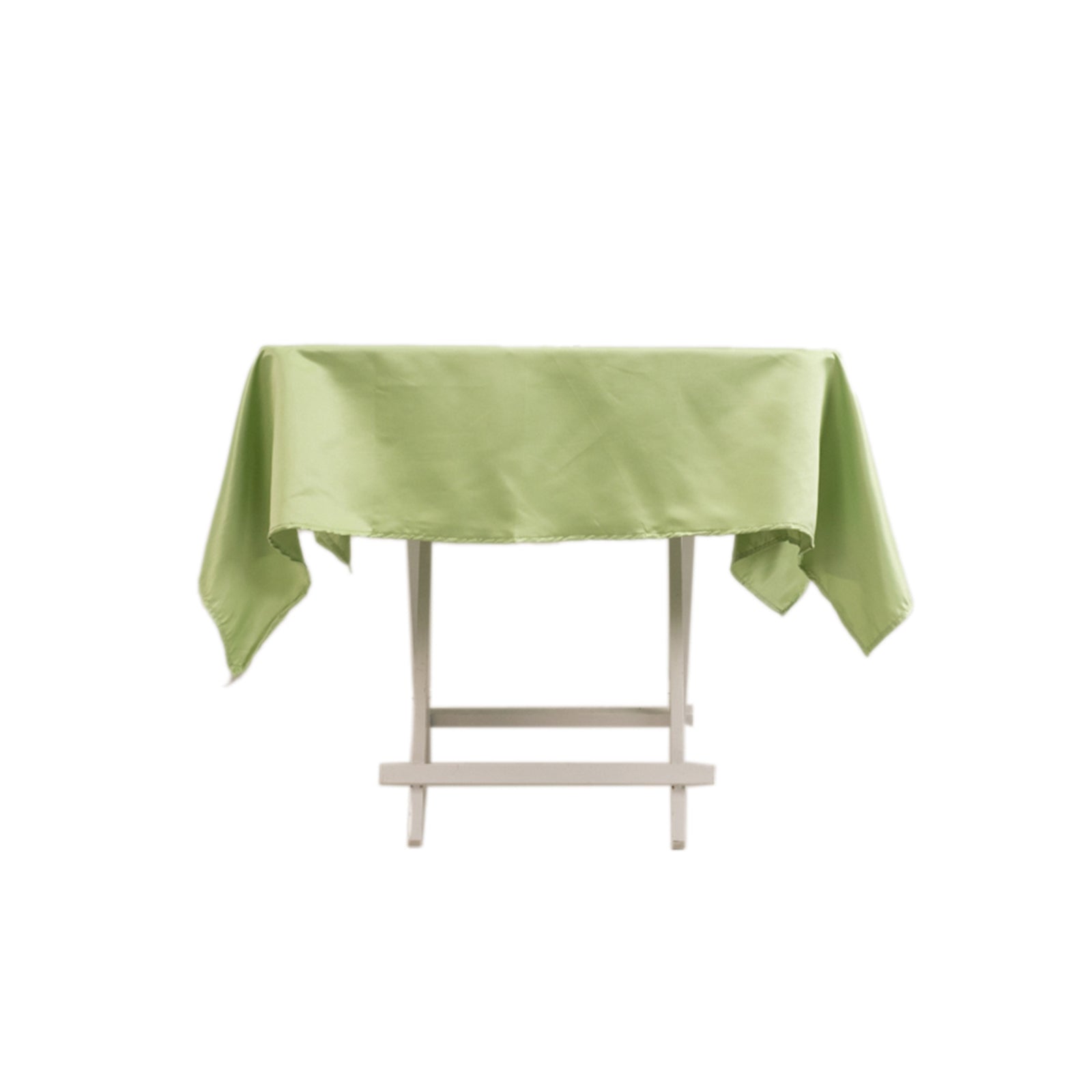 Lamour Satin 54"x54" Square Tablecloth Sage Green - Durable & Silk-Like Table Cover