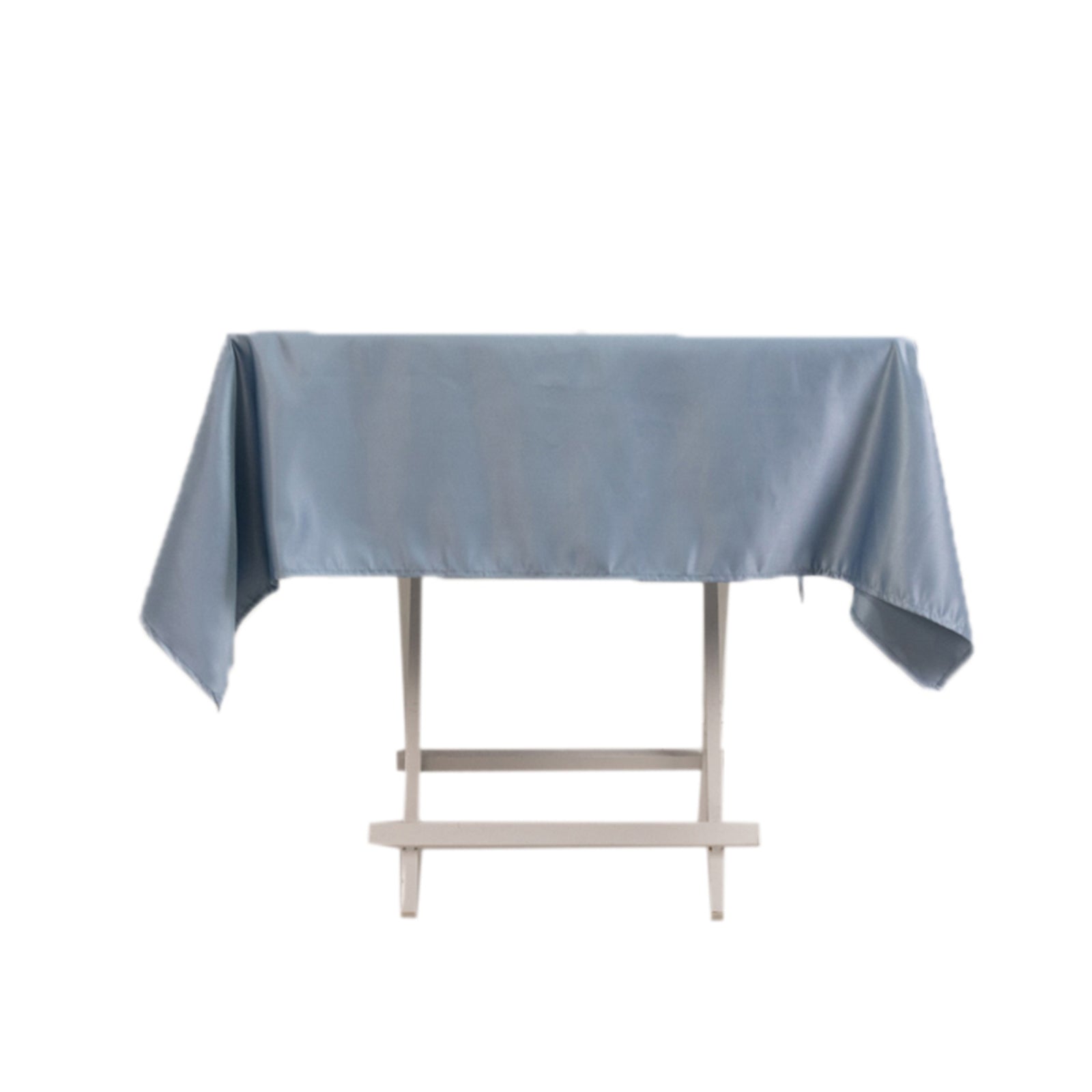 Lamour Satin 54"x54" Square Tablecloth Dusty Blue - Durable & Silk-Like Table Cover