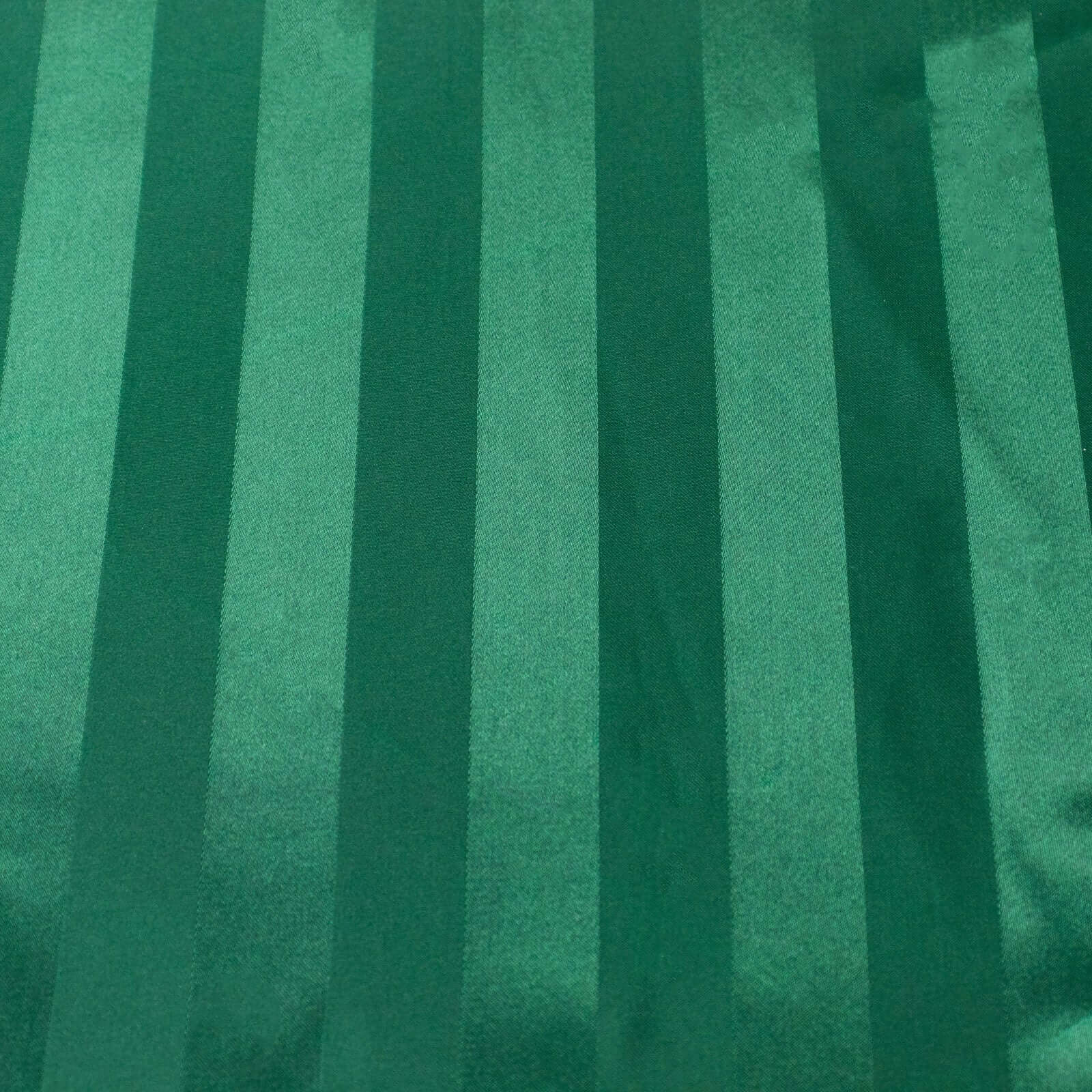 Satin Striped 120" Round Tablecloth Hunter Emerald Green - Silky Smooth Seamless Table Cover