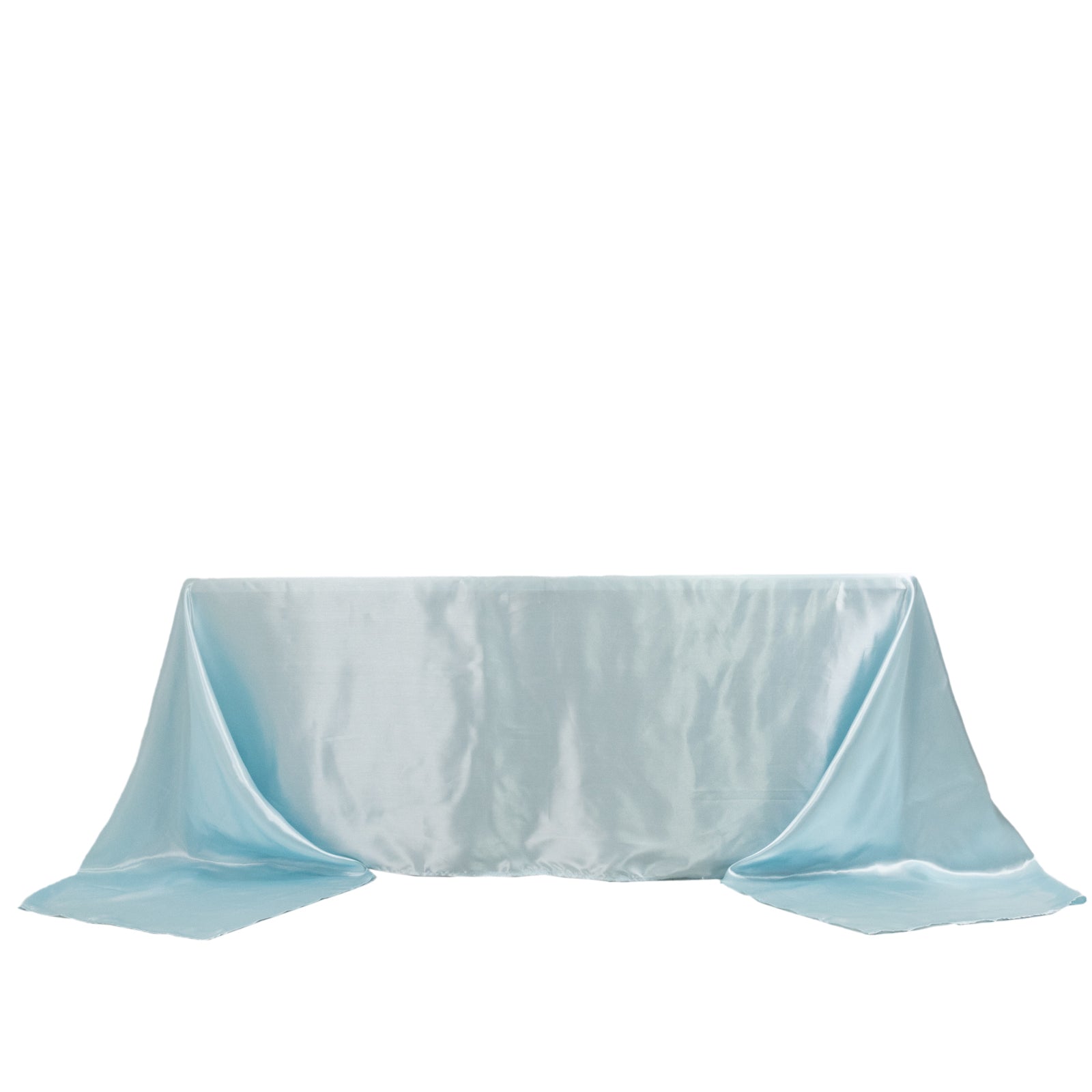 Satin Rectangular 90"x156" Tablecloth Light Blue - Seamless Table Cover