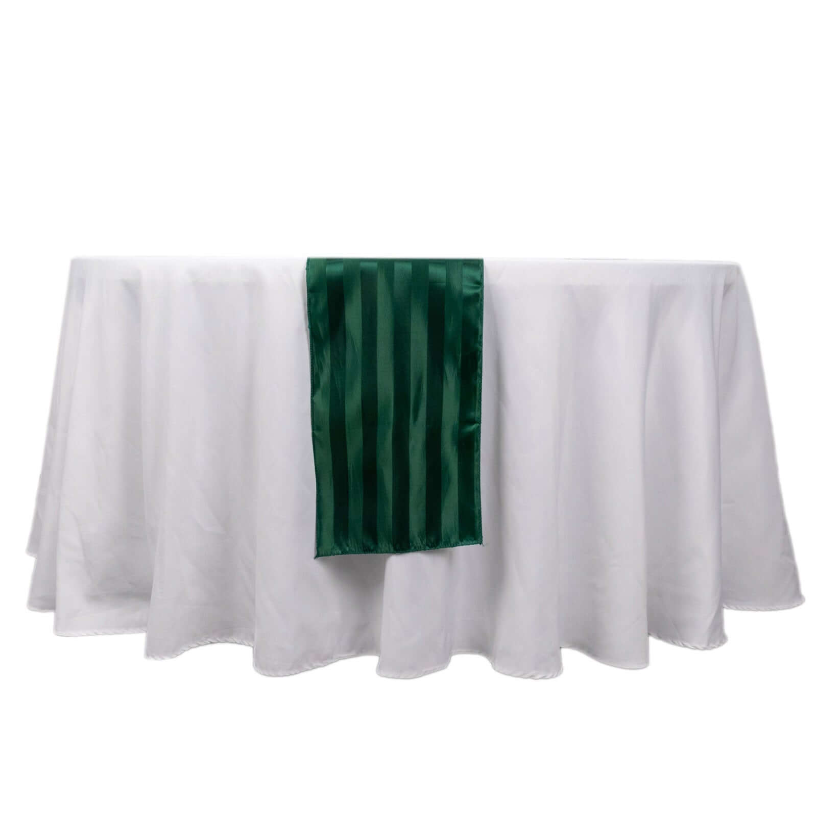Satin 12"x108" Table Runner Hunter Emerald Green - Stripe Table Decor